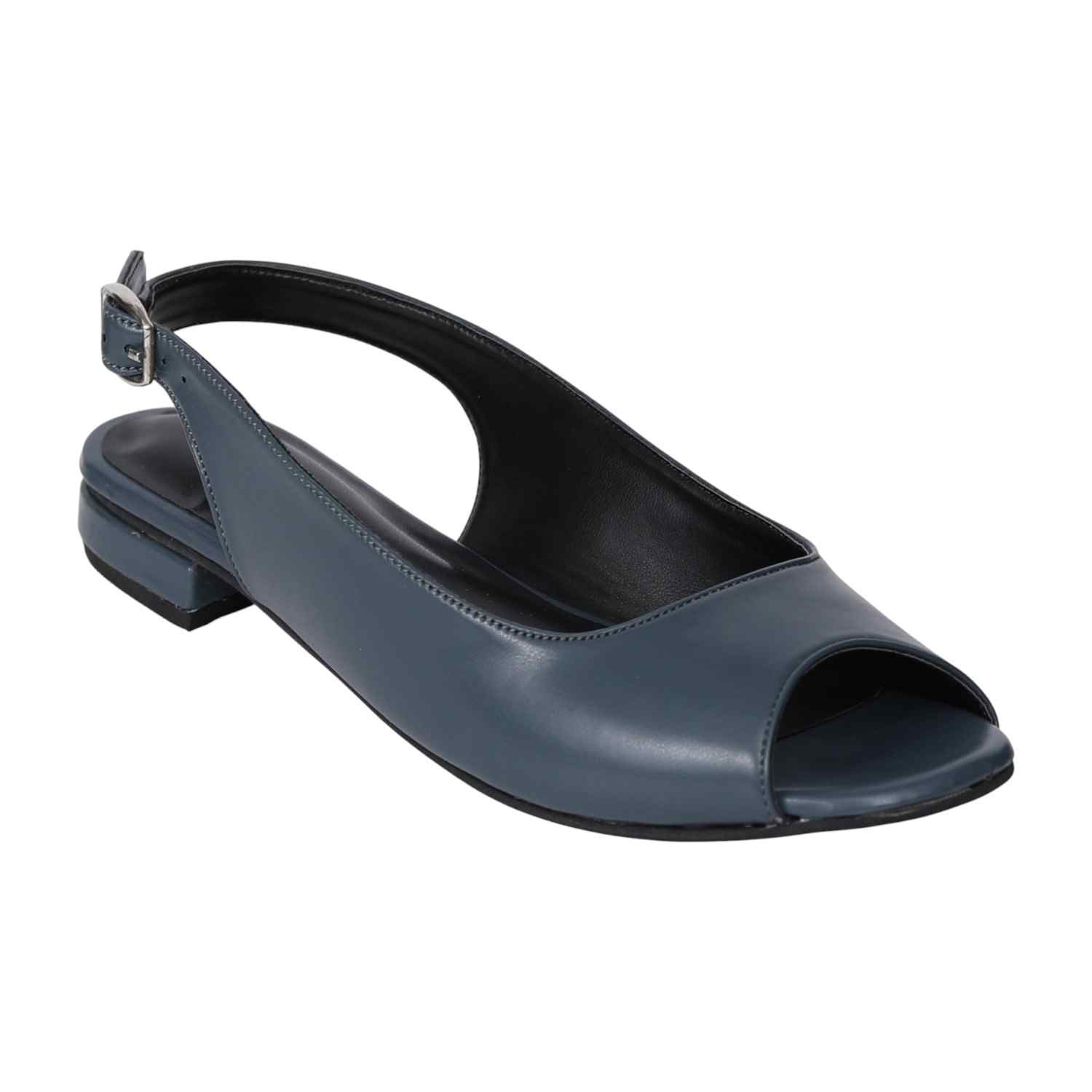 Women's Navy  Elegant Open-Toe Heel
