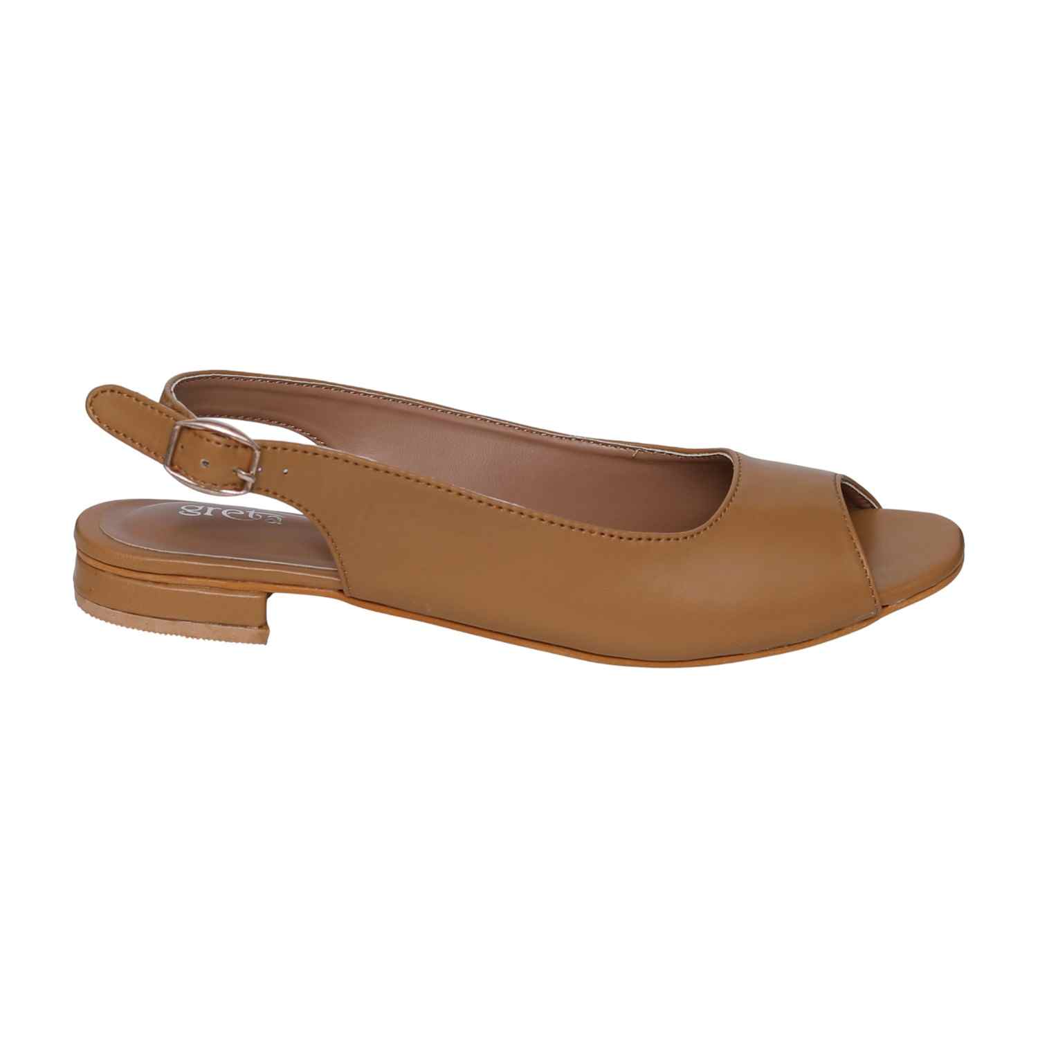 Women's Tan Elegant Open-Toe Heel