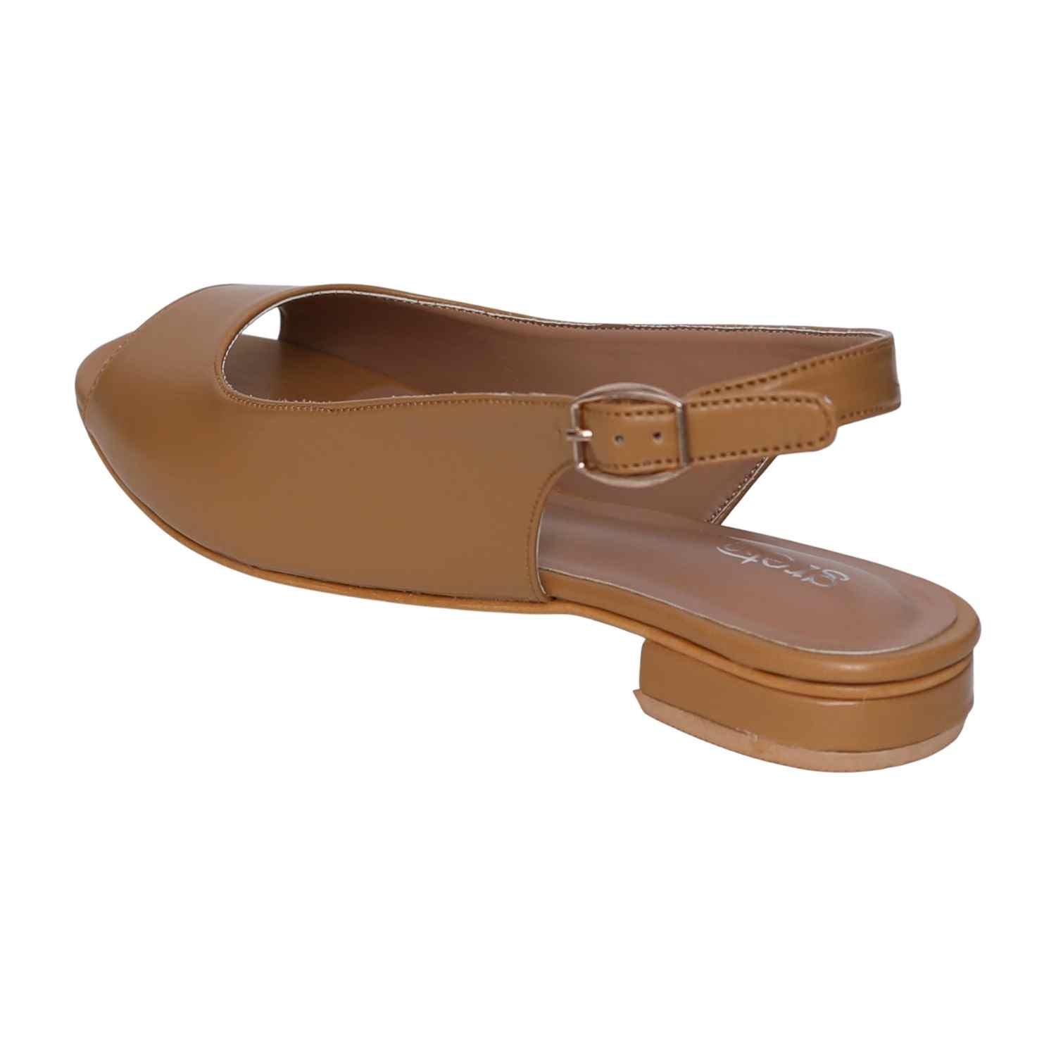 Women's Tan Elegant Open-Toe Heel