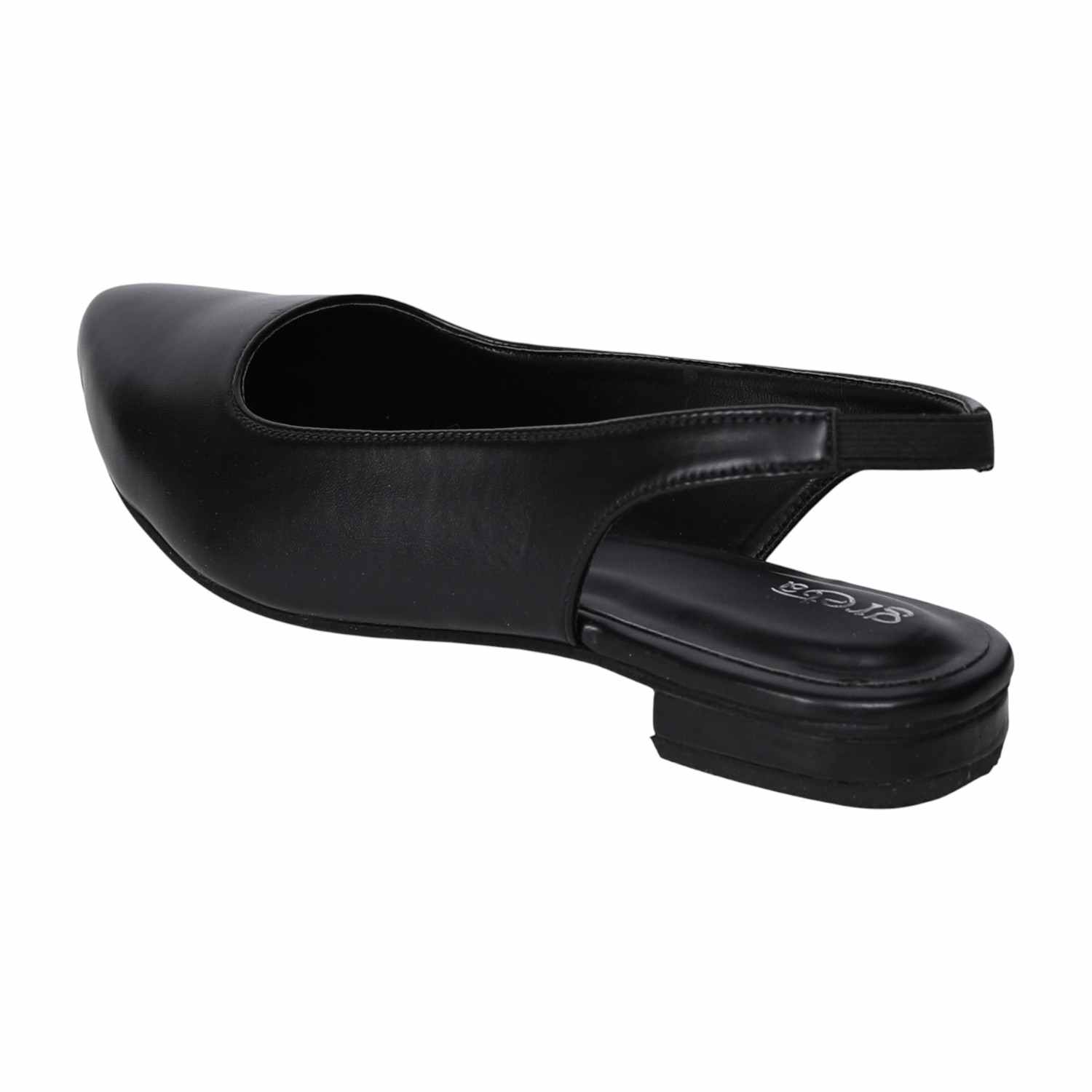 Women's Black Slingback Pointed-Toe Heel