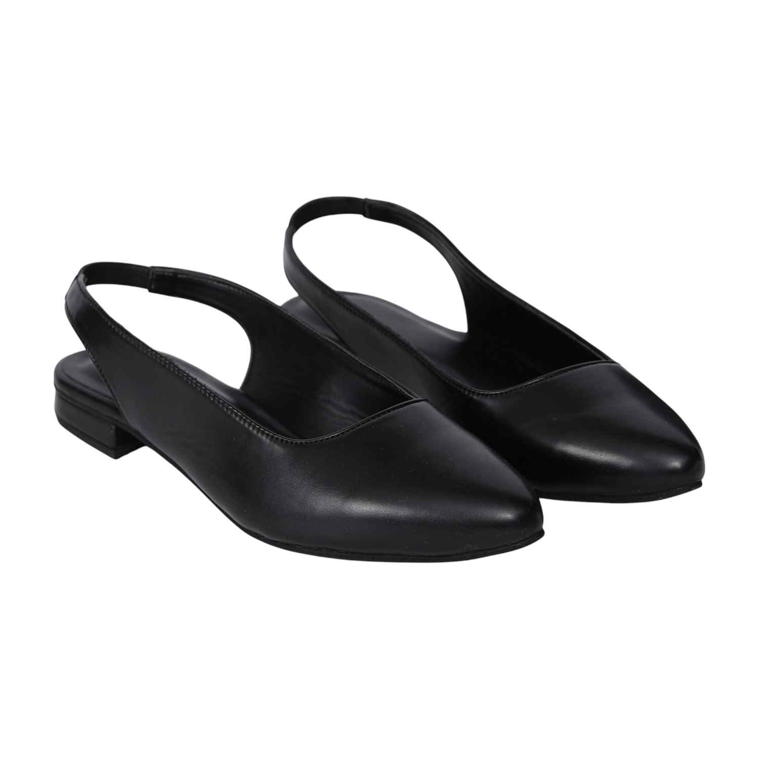 Women's Black Slingback Pointed-Toe Heel