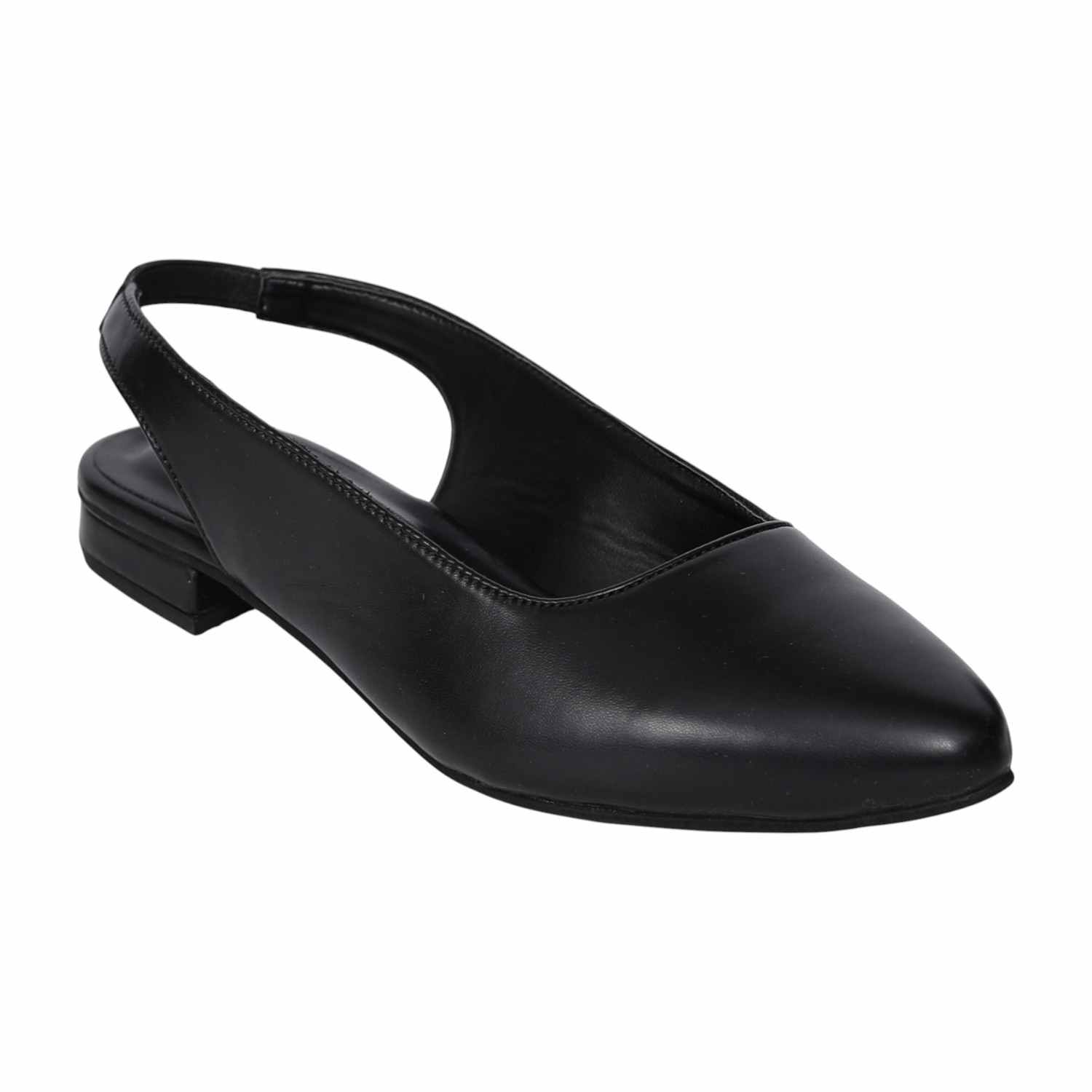 Women's Black Slingback Pointed-Toe Heel