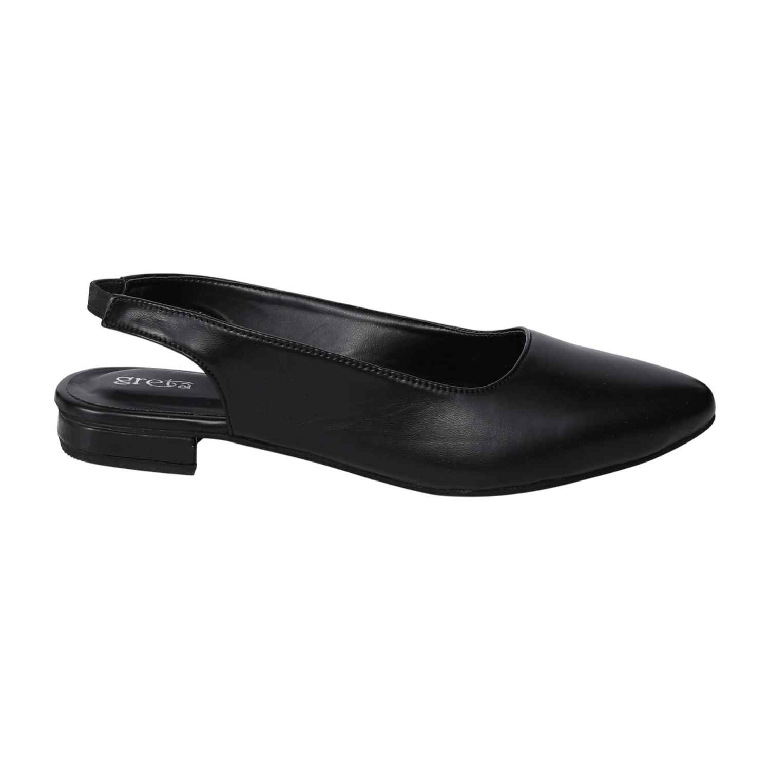 Women's Black Slingback Pointed-Toe Heel