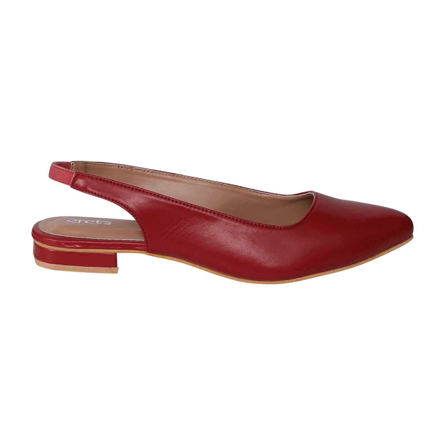 Women's Maroon Slingback Pointed-Toe Heel