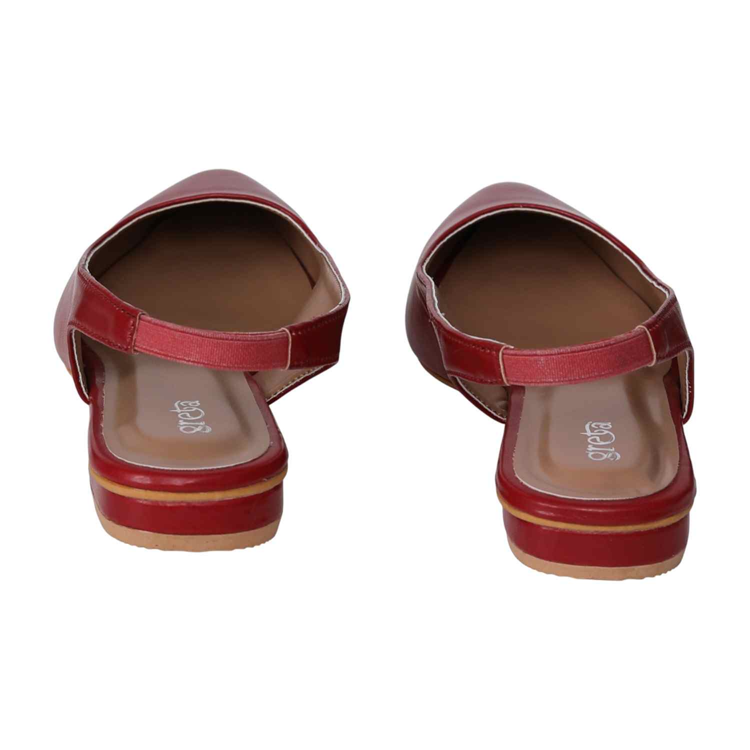 Women's Maroon Slingback Pointed-Toe Heel