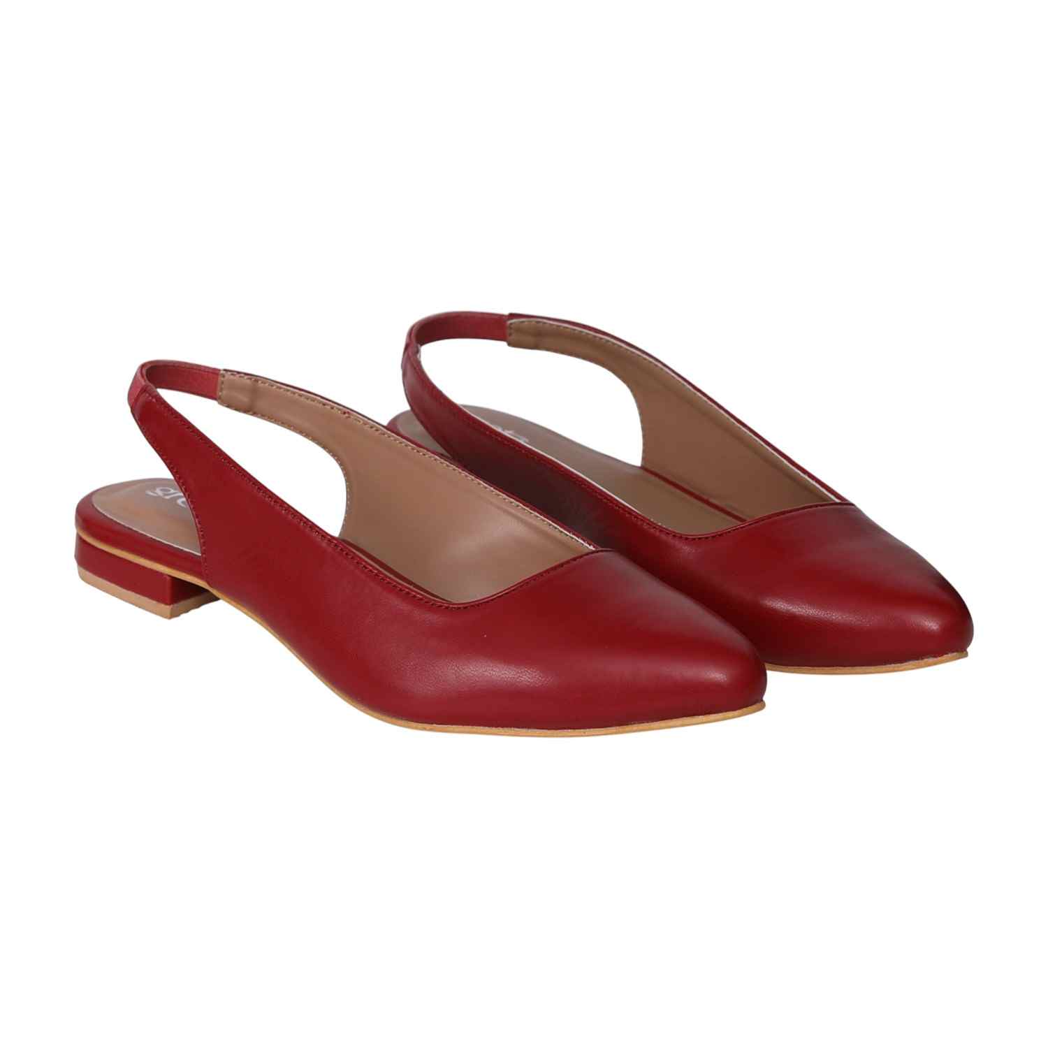 Women's Maroon Slingback Pointed-Toe Heel