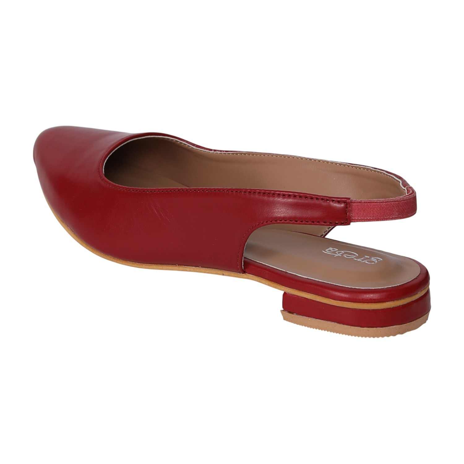 Women's Maroon Slingback Pointed-Toe Heel