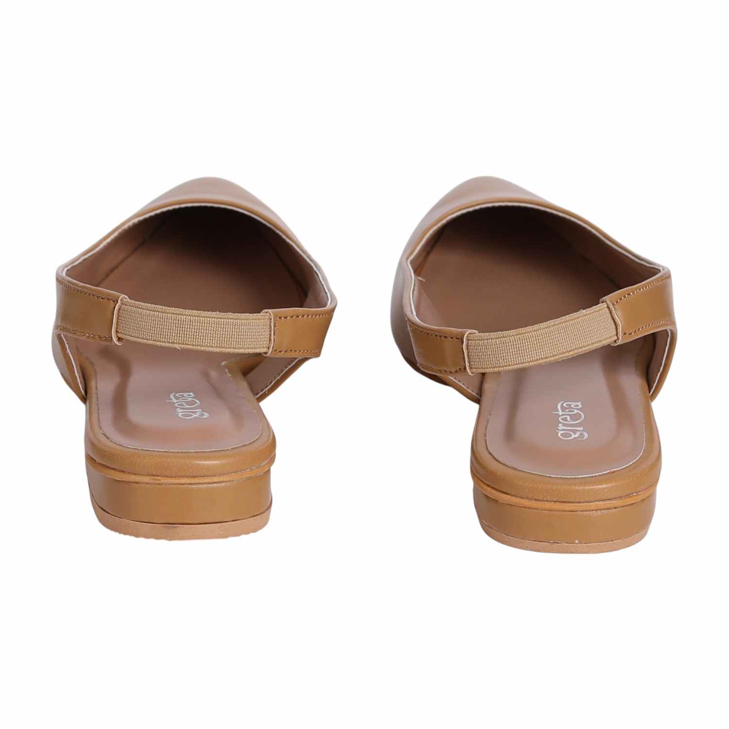 Women's Tan Slingback Pointed-Toe Heel