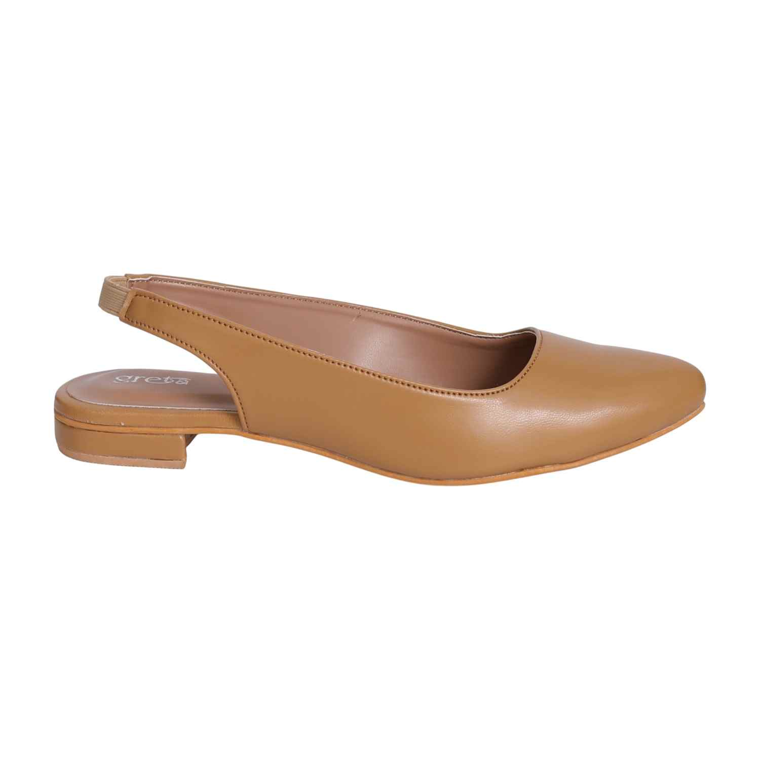 Women's Tan Slingback Pointed-Toe Heel