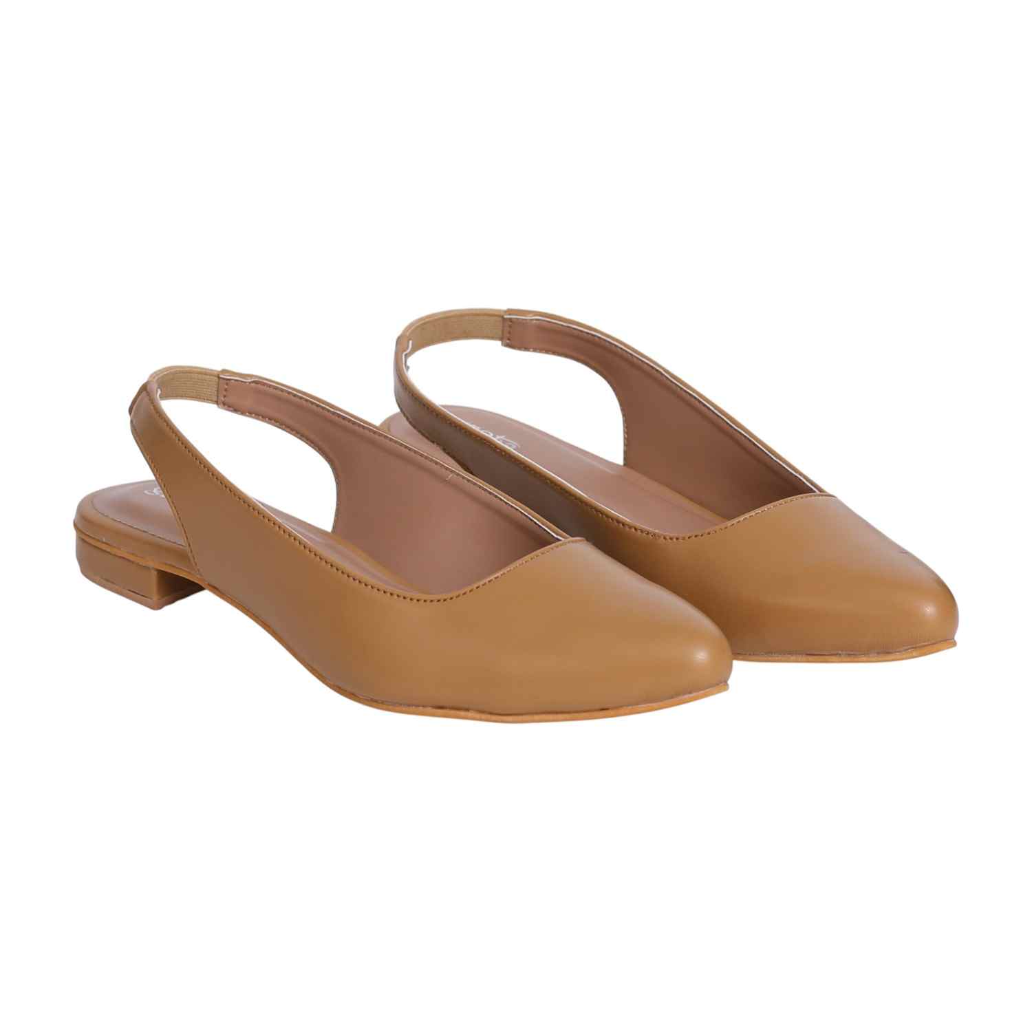 Women's Tan Slingback Pointed-Toe Heel