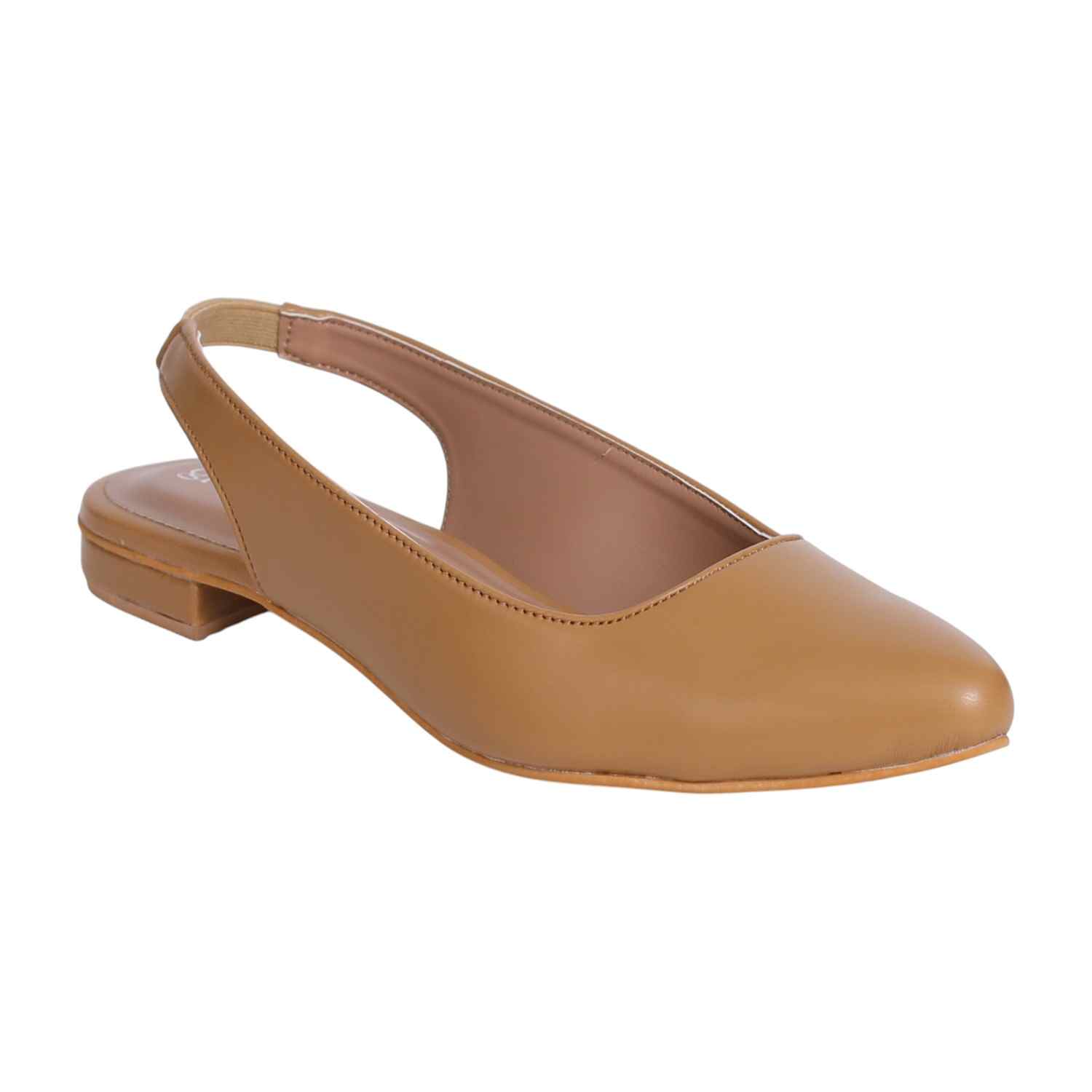 Women's Tan Slingback Pointed-Toe Heel