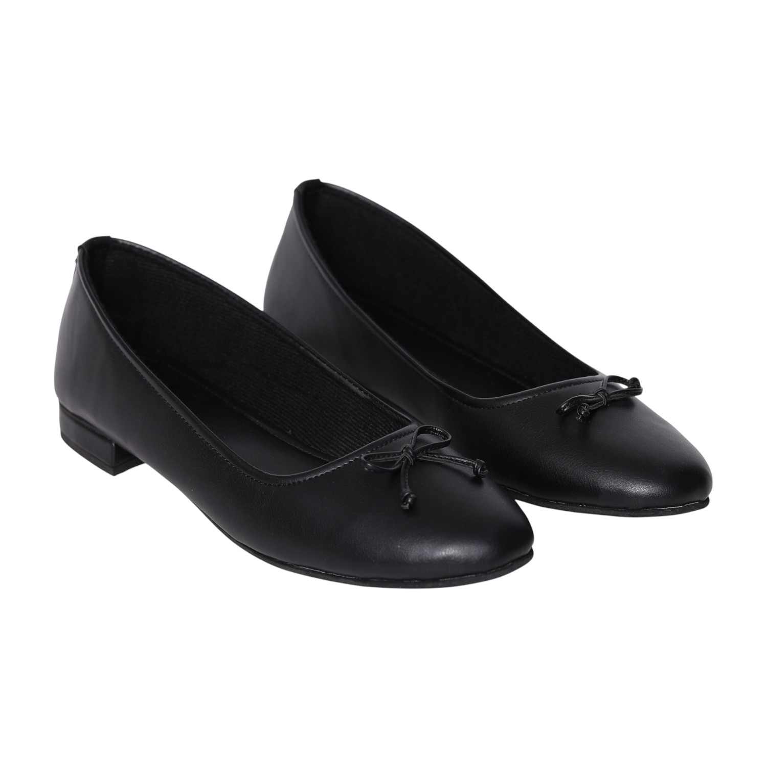 Women’s Classic Black Ballet Flats with Bow Detail