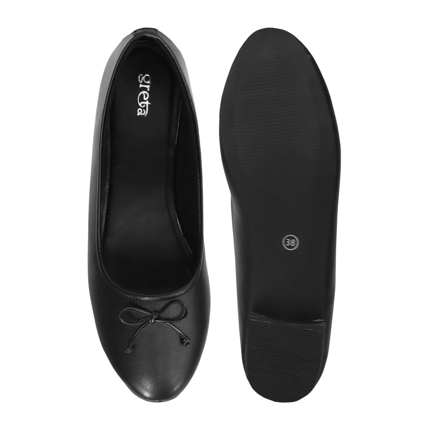 Women’s Classic Black Ballet Flats with Bow Detail