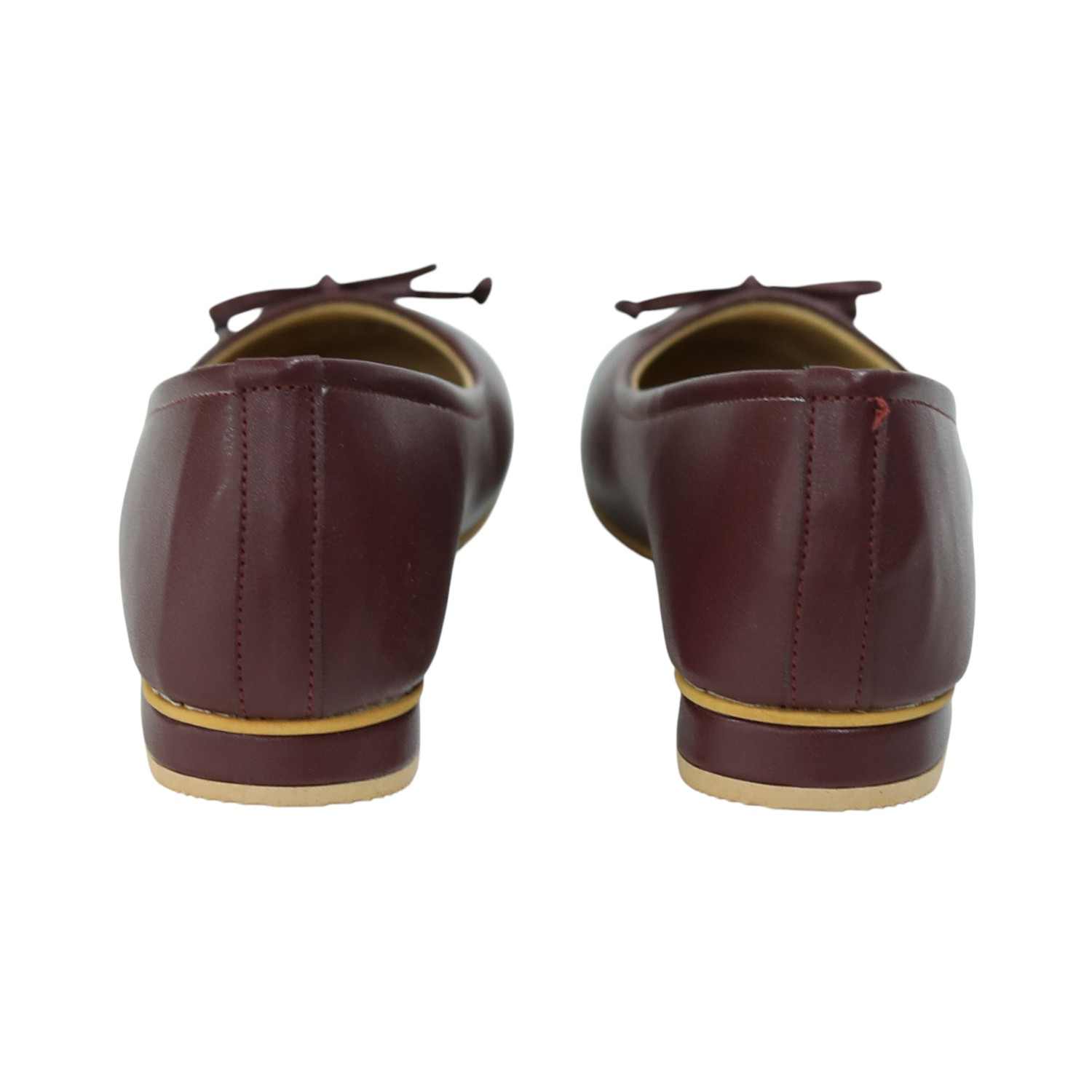 Women’s Classic Maroon Ballet Flats with Bow Detail