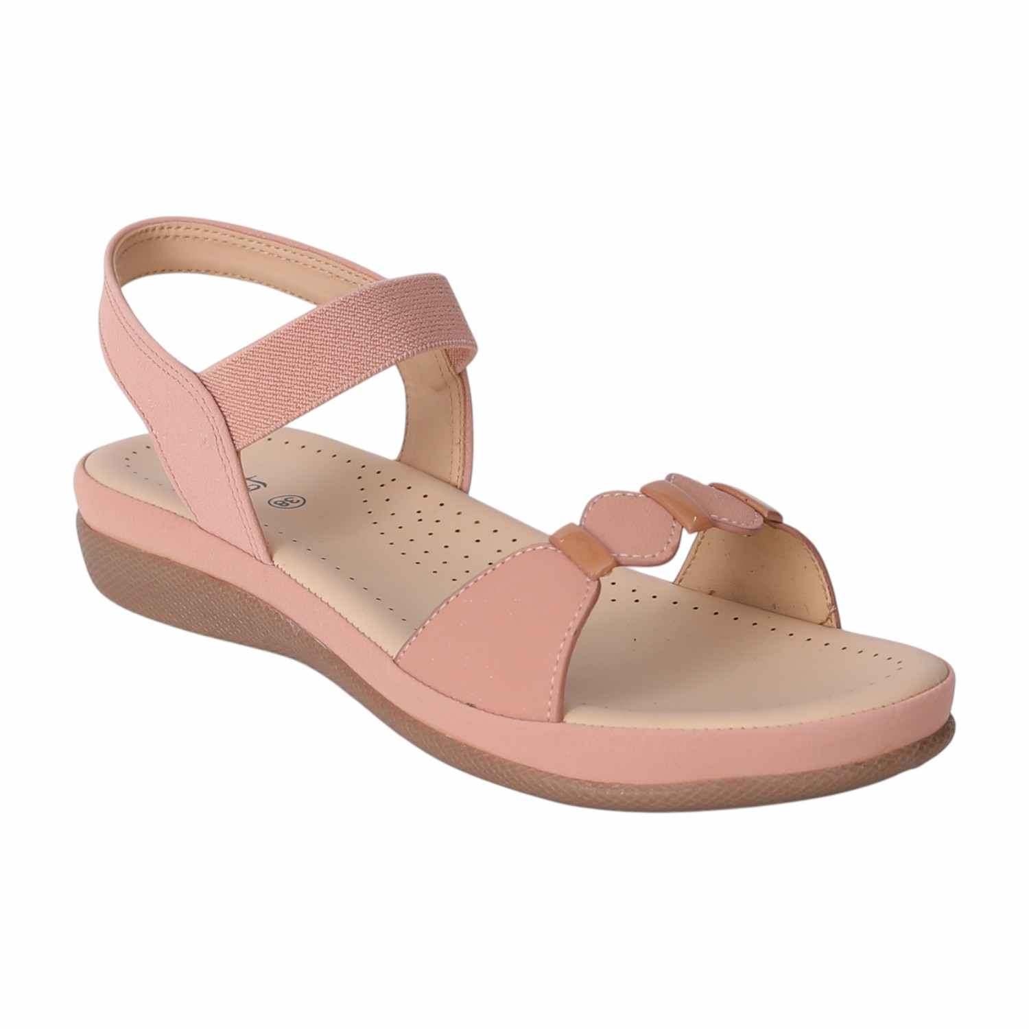 Women Black T-Strap Sandals with Studded Detailing