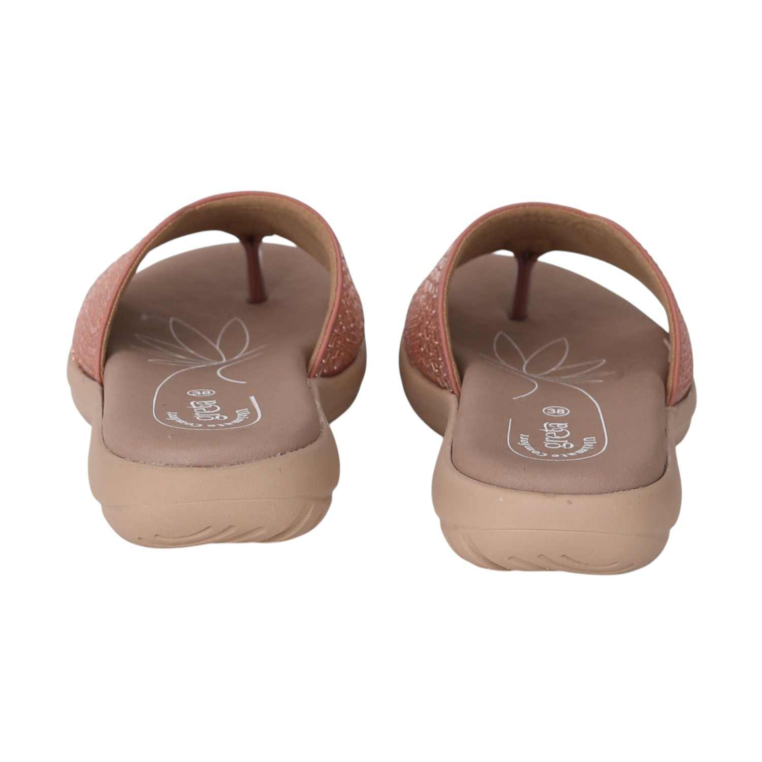 Women Pink Slides with Embellished Wide Strap