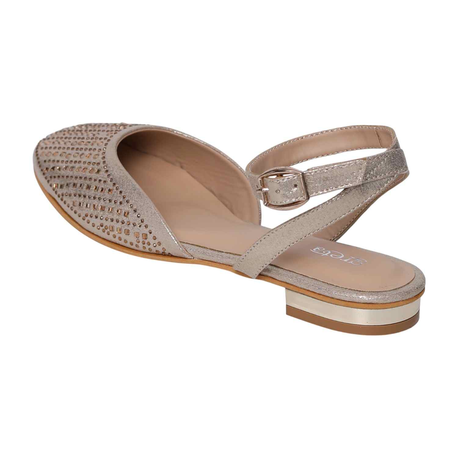 Women's Gold Sparkle Ankle Wrap Sandals