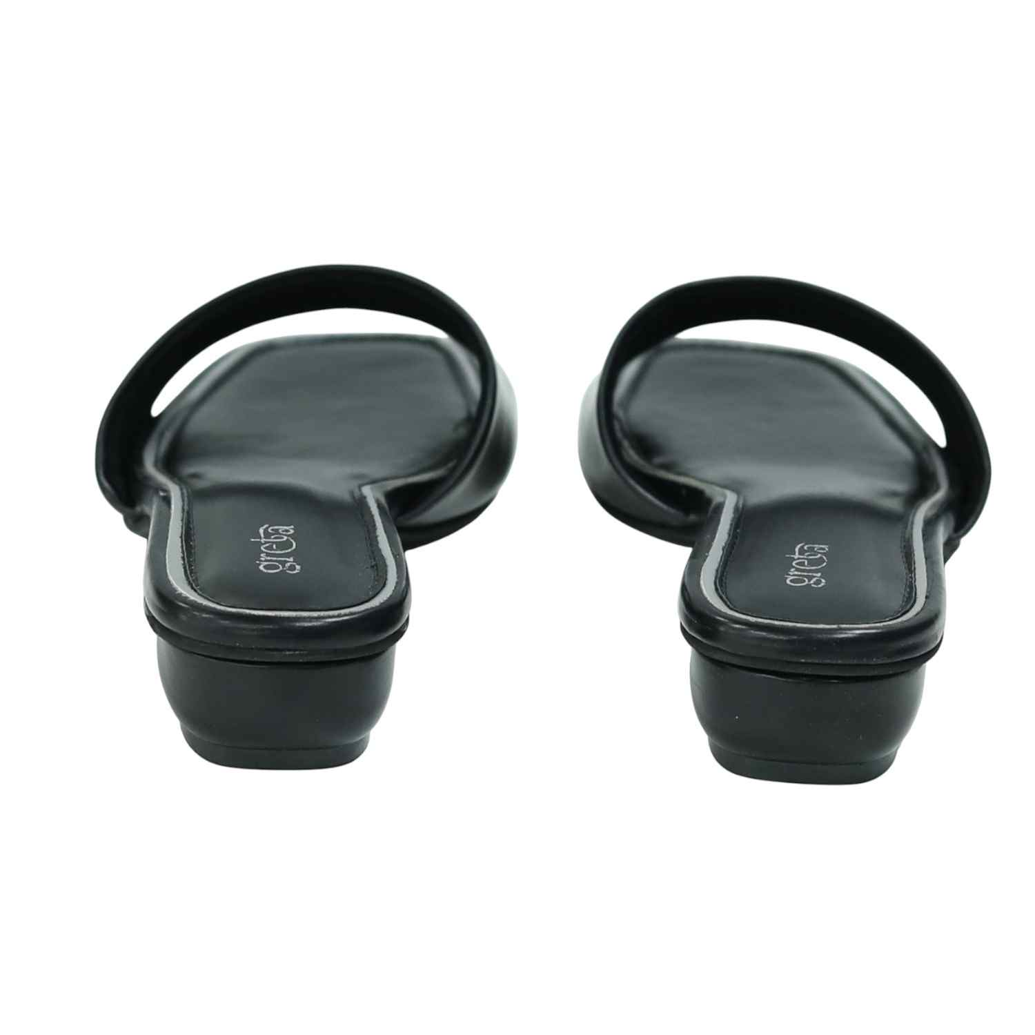 Women’s Stylish Slip-On Black Slides with Small Heel