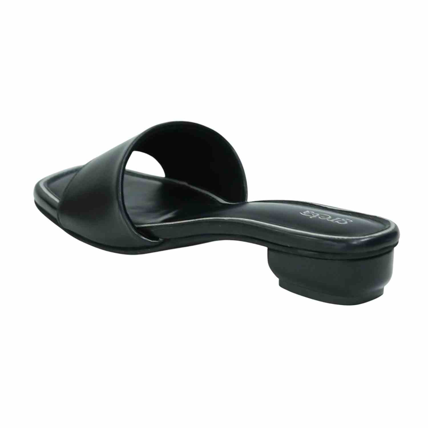 Women’s Stylish Slip-On Black Slides with Small Heel
