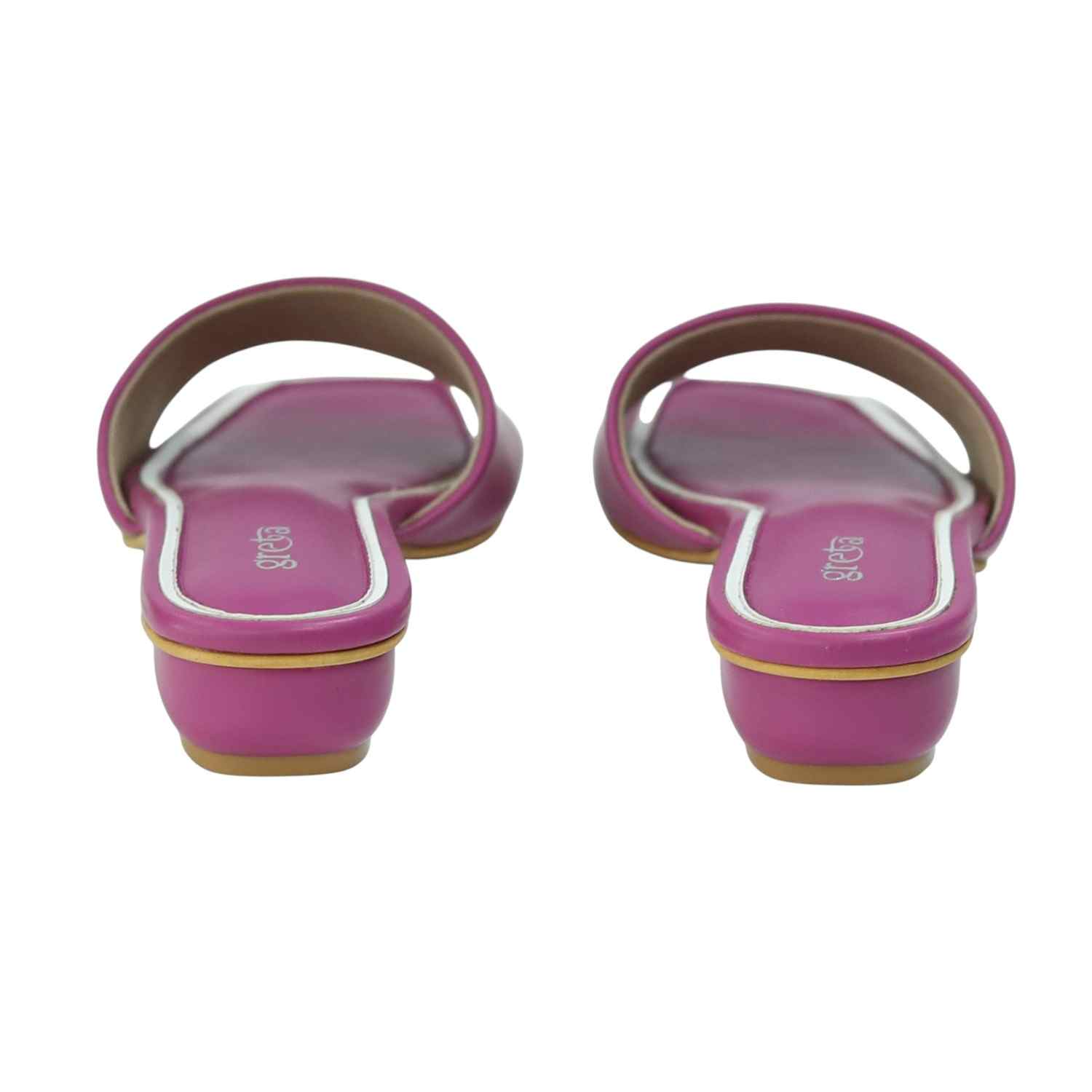 Women’s Stylish Slip-On Purple Slides with Small Heel