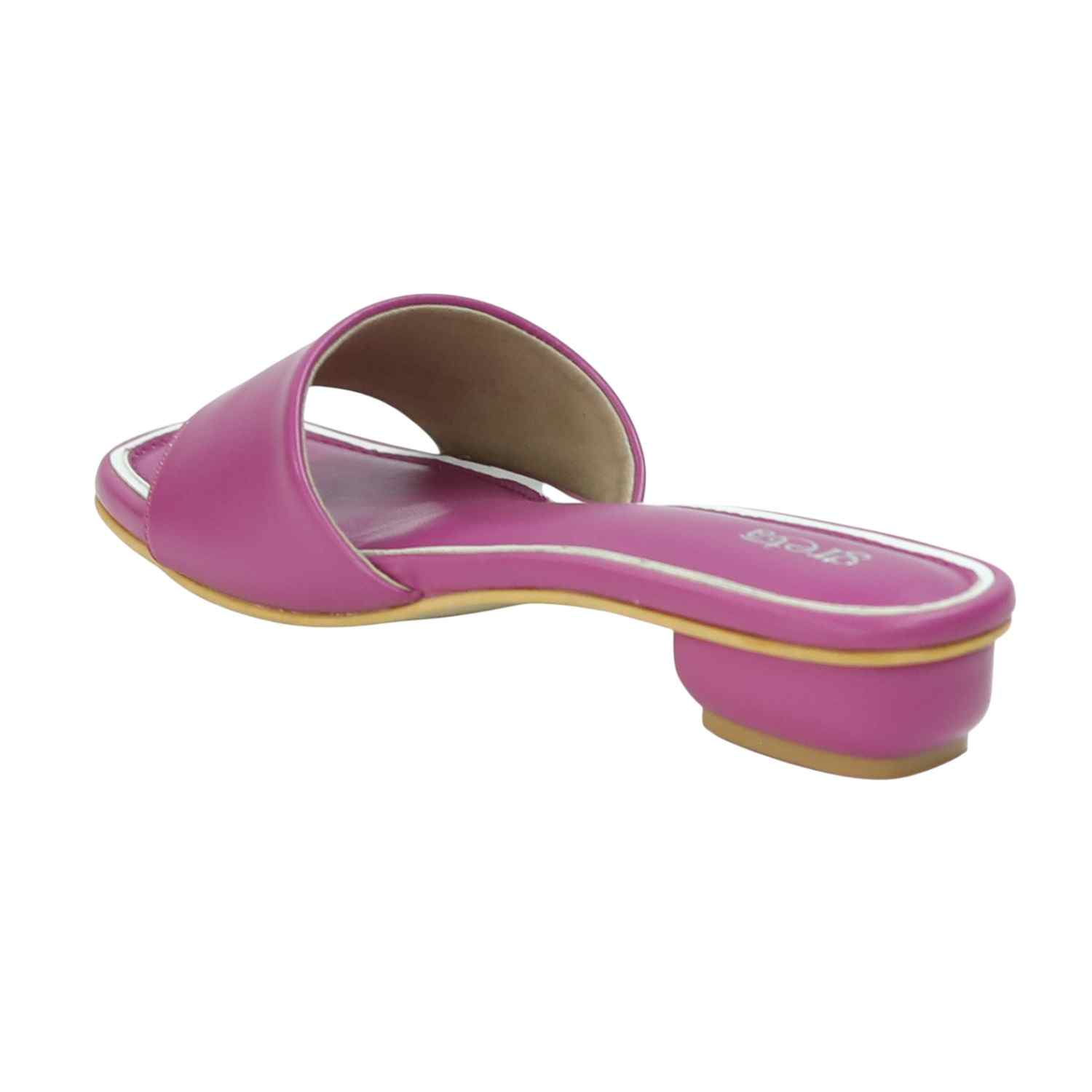 Women’s Stylish Slip-On Purple Slides with Small Heel
