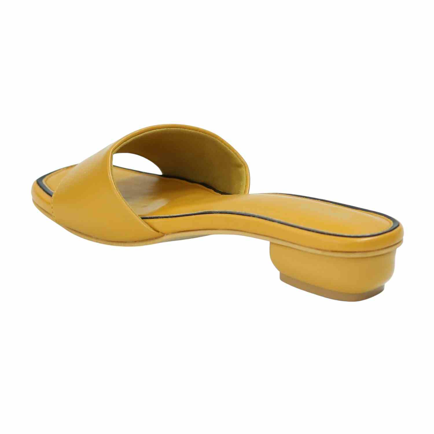 Women’s Stylish Slip-On Mustard Slides with Small Heel