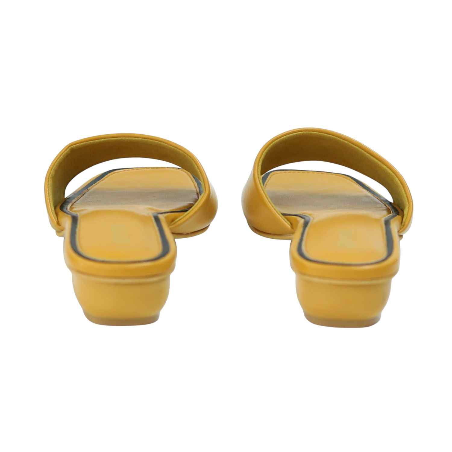 Women’s Stylish Slip-On Mustard Slides with Small Heel
