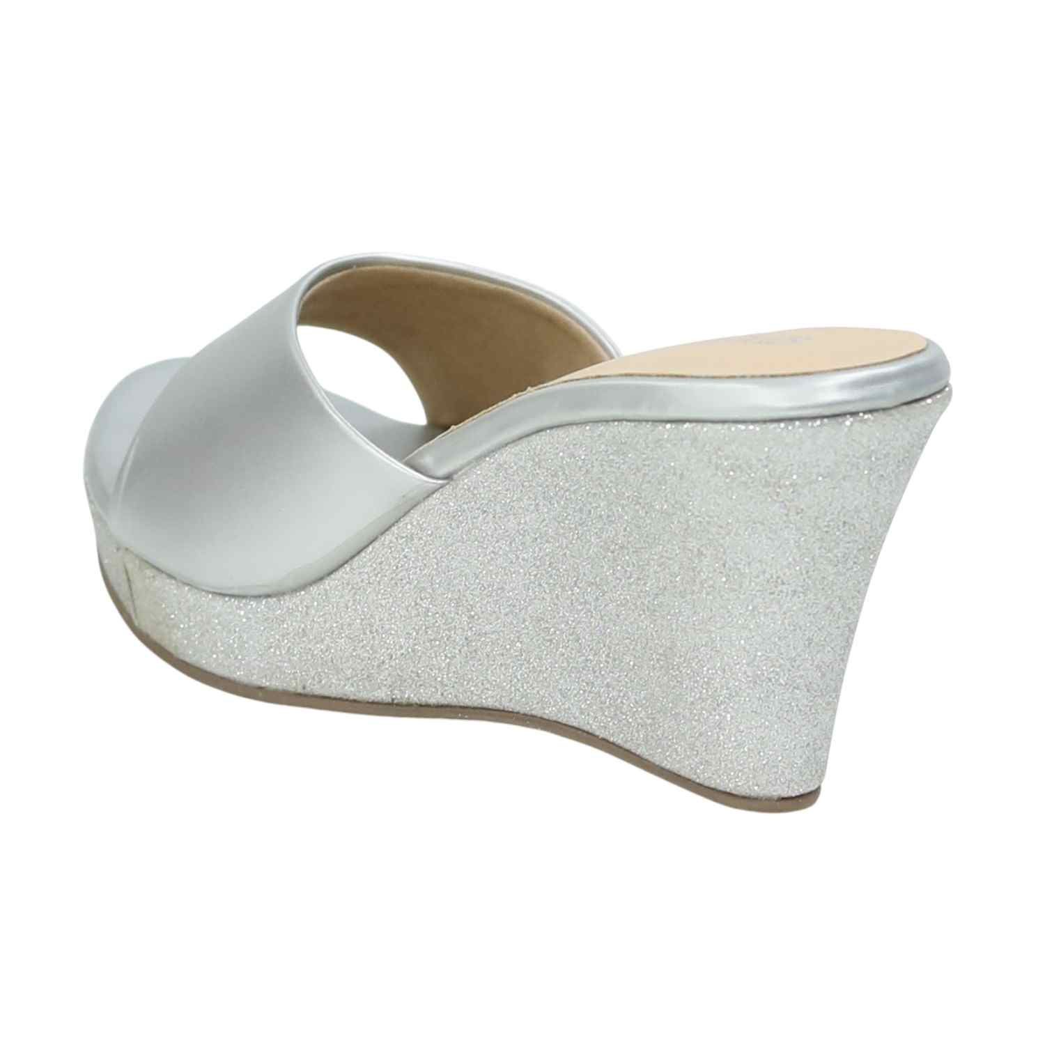 Stylish Silver Wedge Sandals