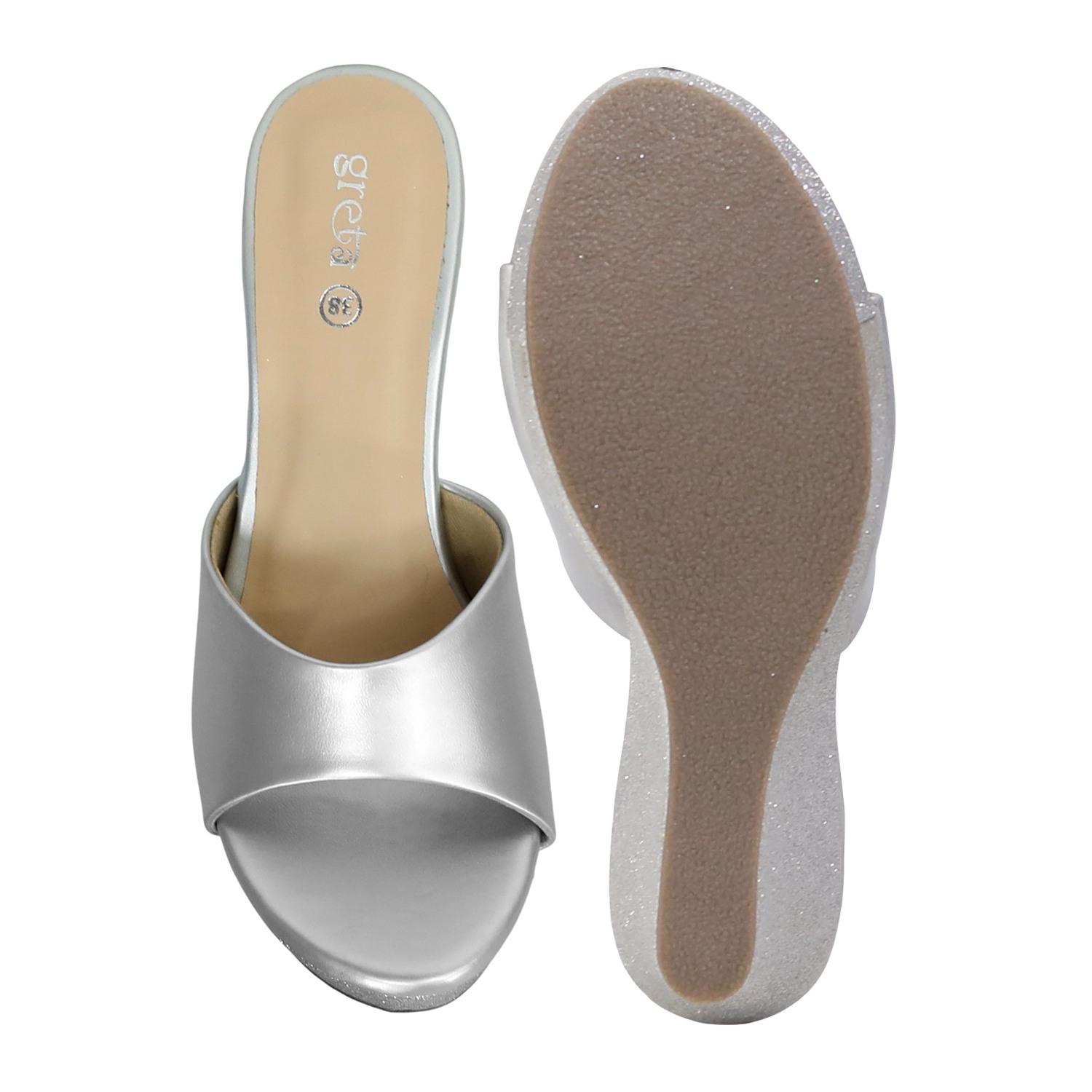 Stylish Silver Wedge Sandals