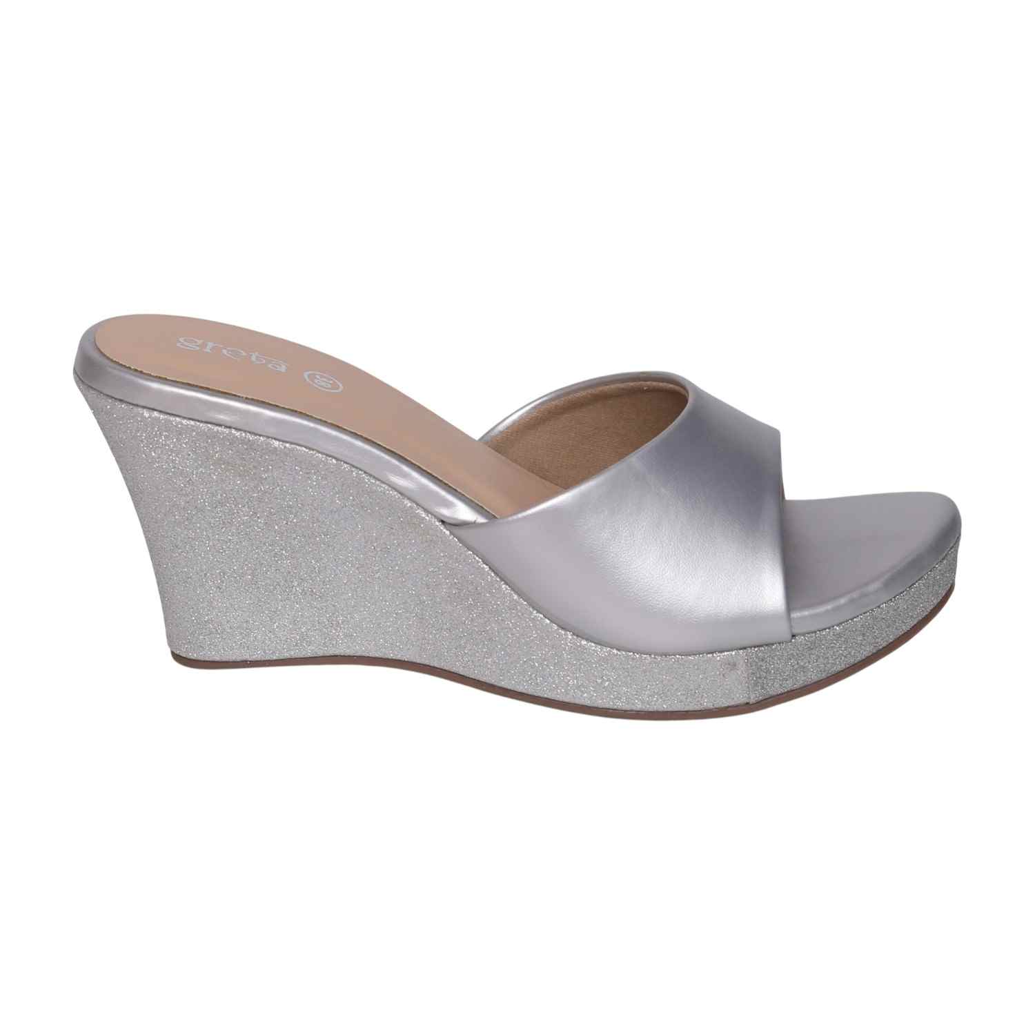 Stylish Silver Wedge Sandals