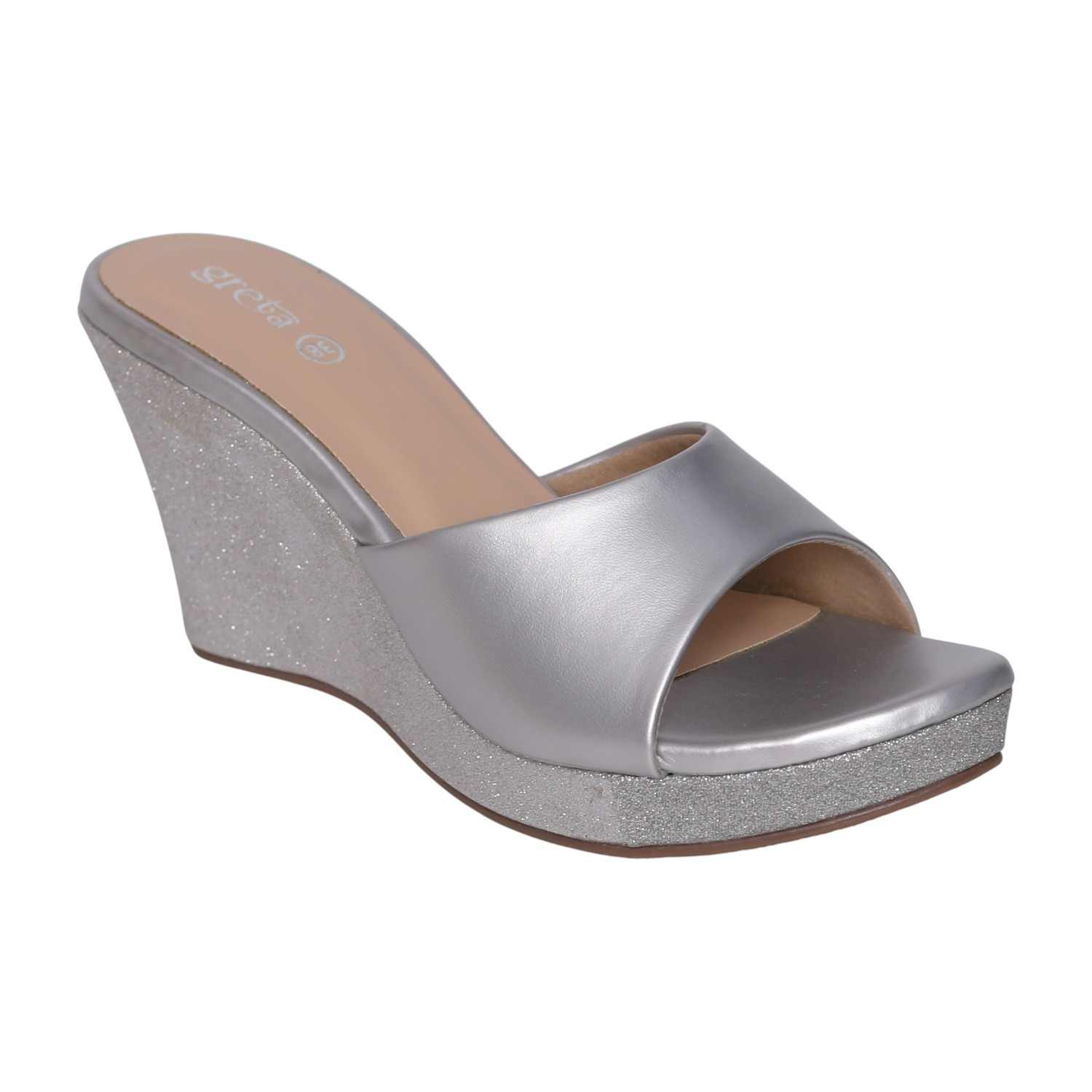 Stylish Silver Wedge Sandals