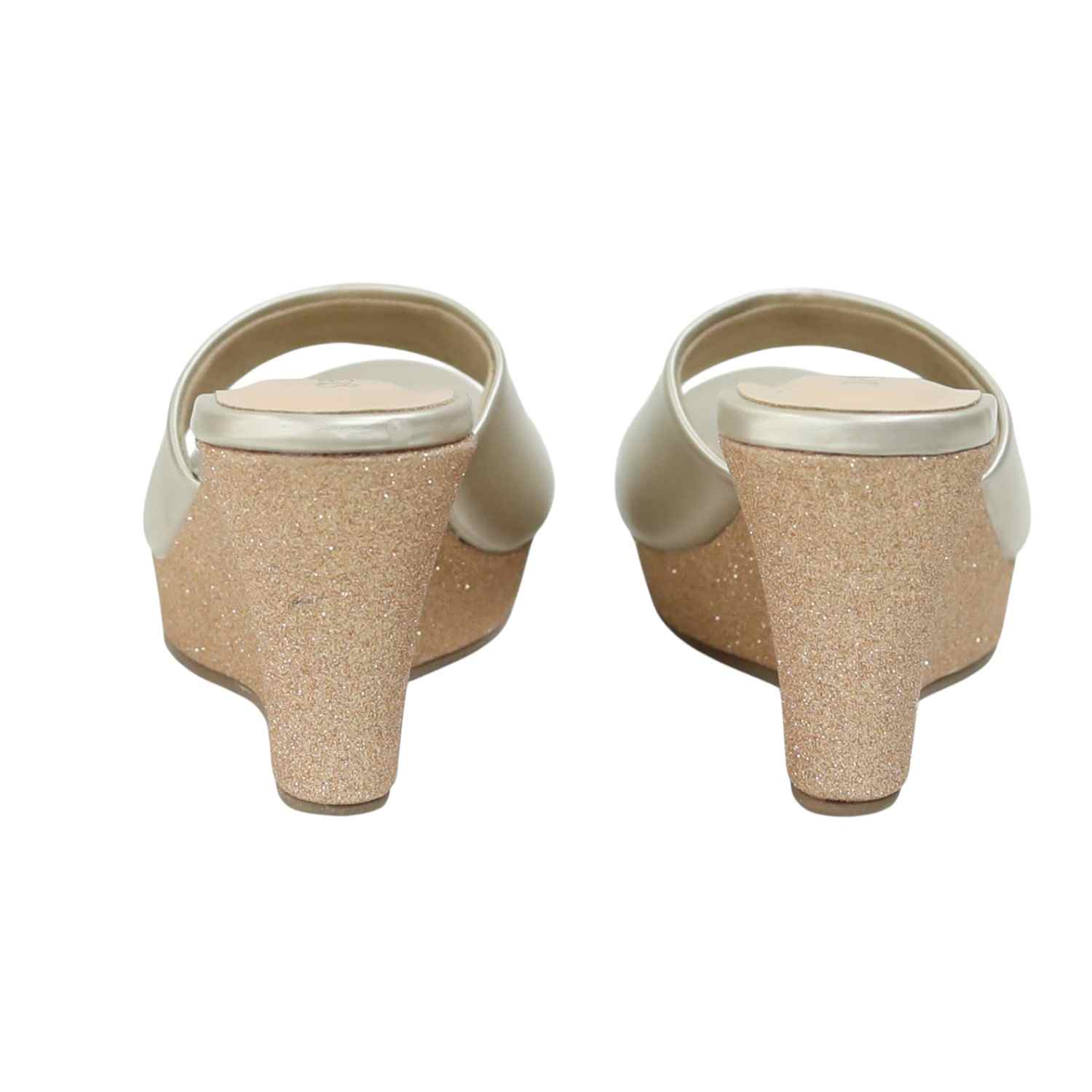 Stylish Gold Wedge Sandals