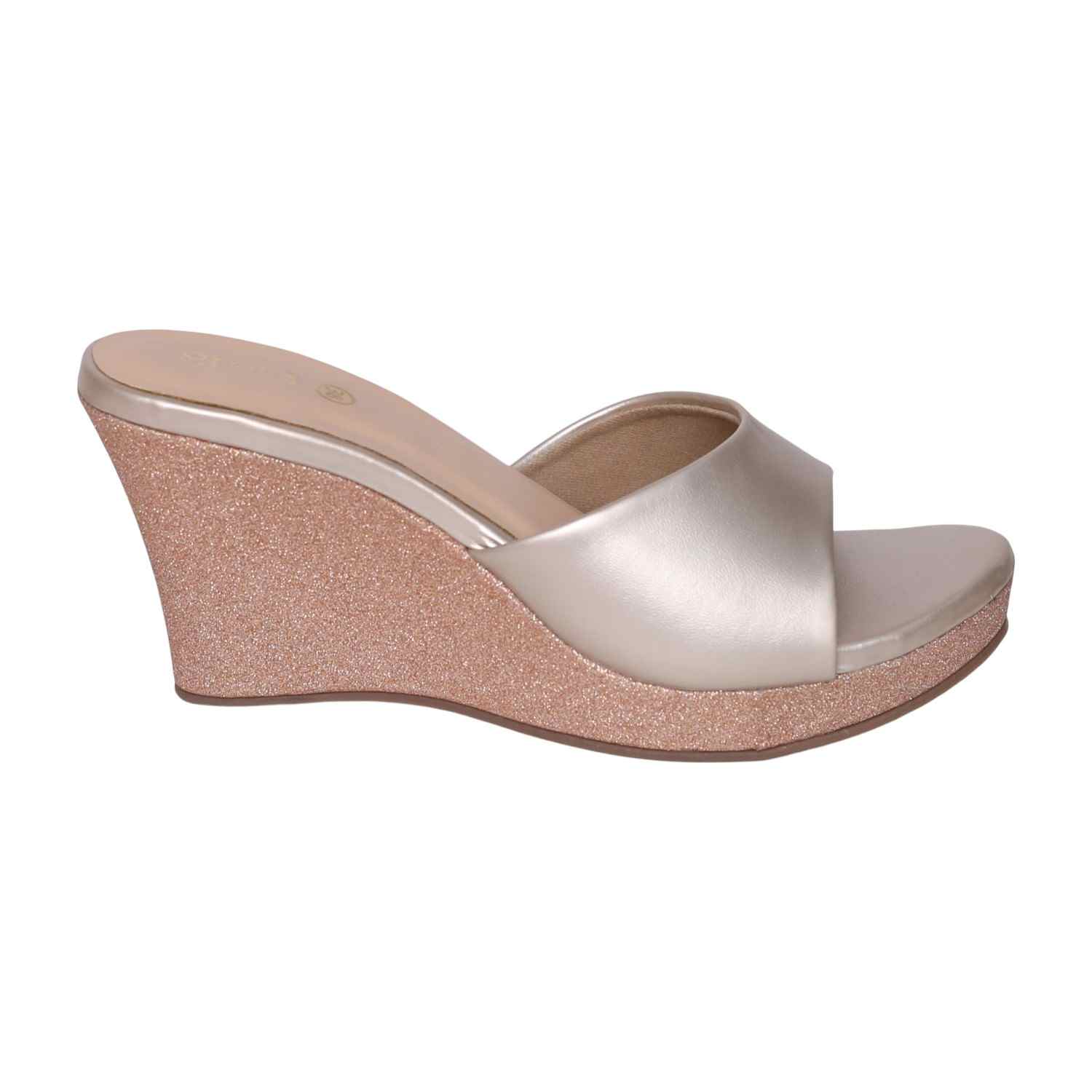 Stylish Gold Wedge Sandals