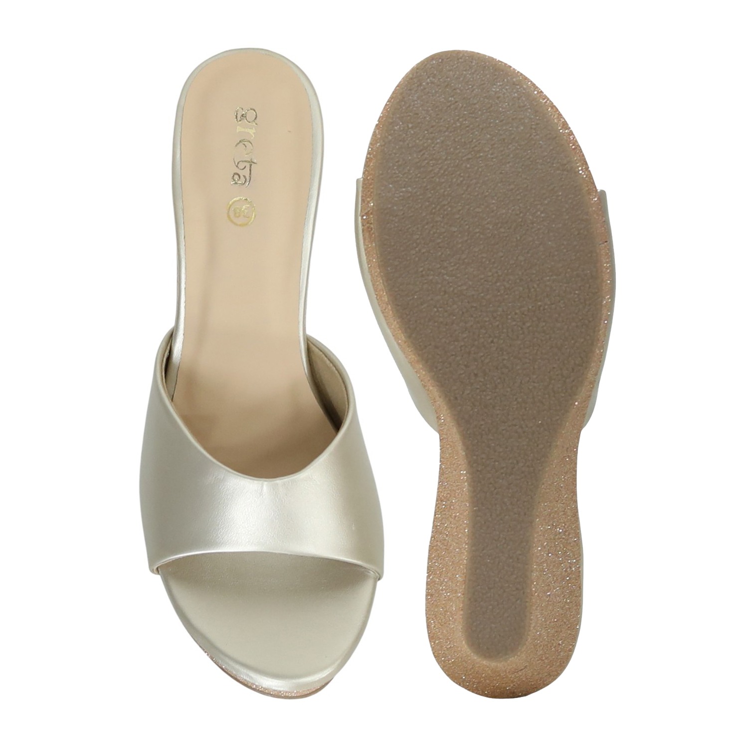 Stylish Gold Wedge Sandals