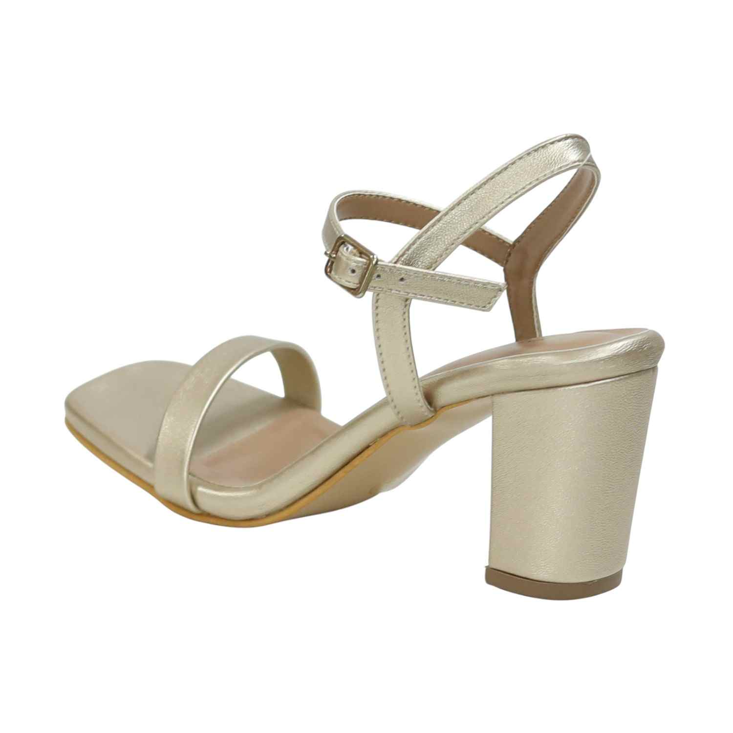 Elegant Rose Gold Square-Toe Heels