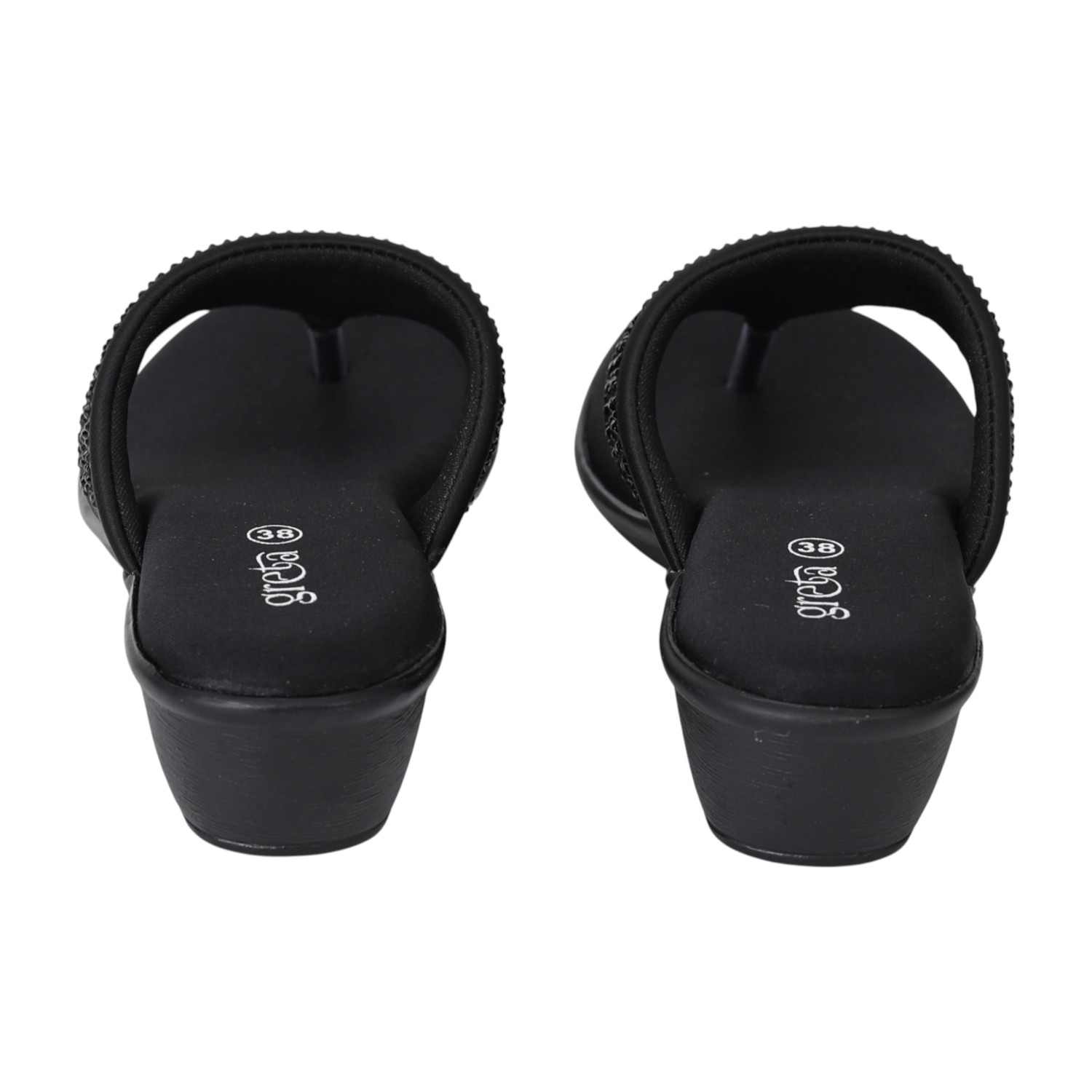 Women Black Luxe Studded Sandals