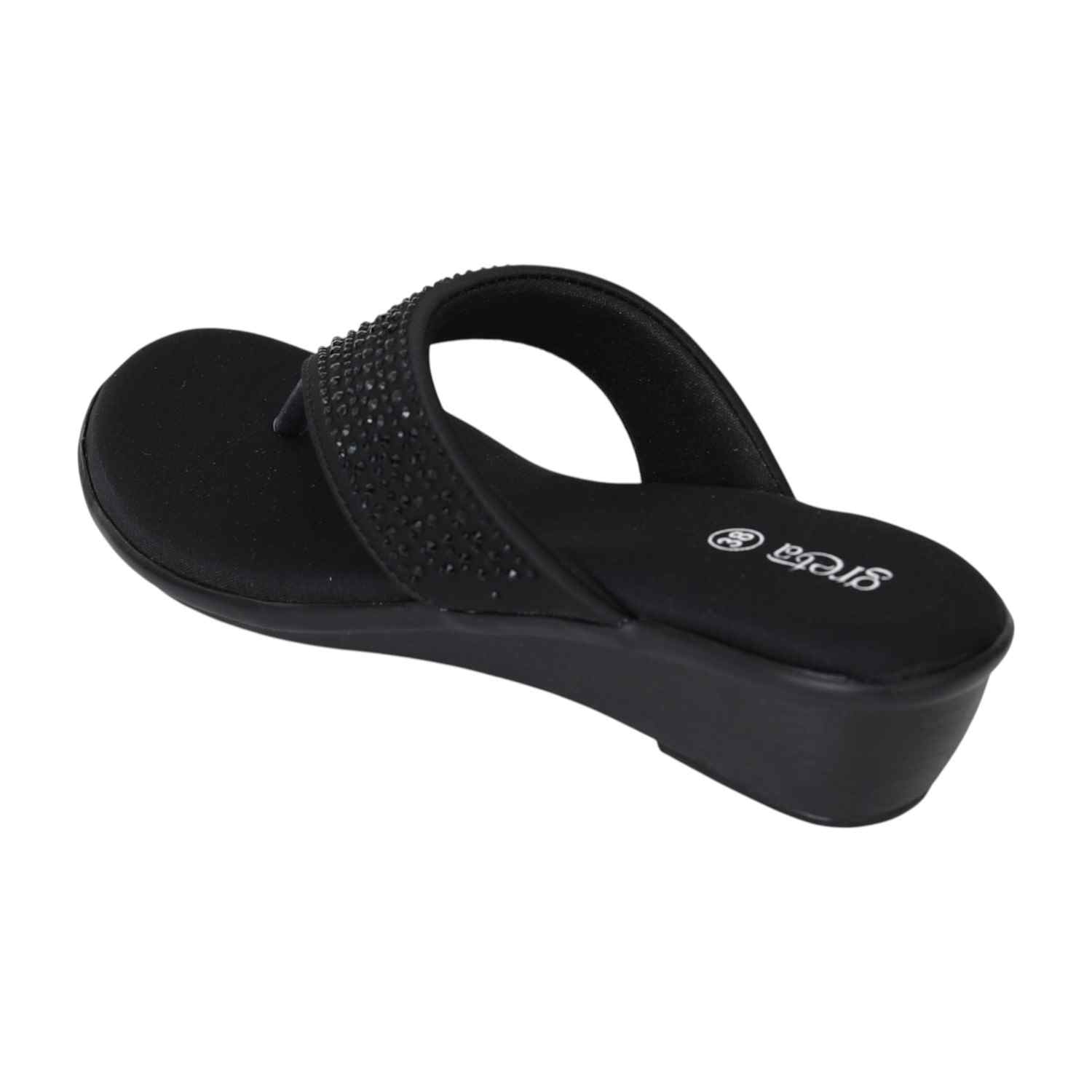 Women Black Luxe Studded Sandals