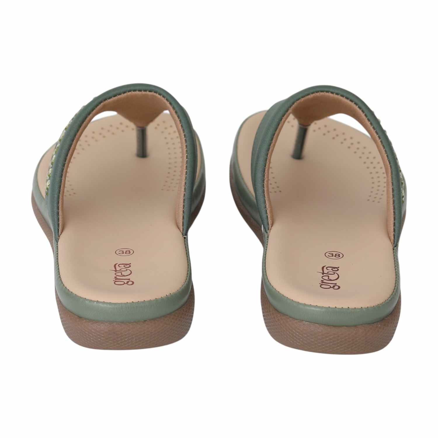 Women Dusty Green Gleam Comfort Sandals