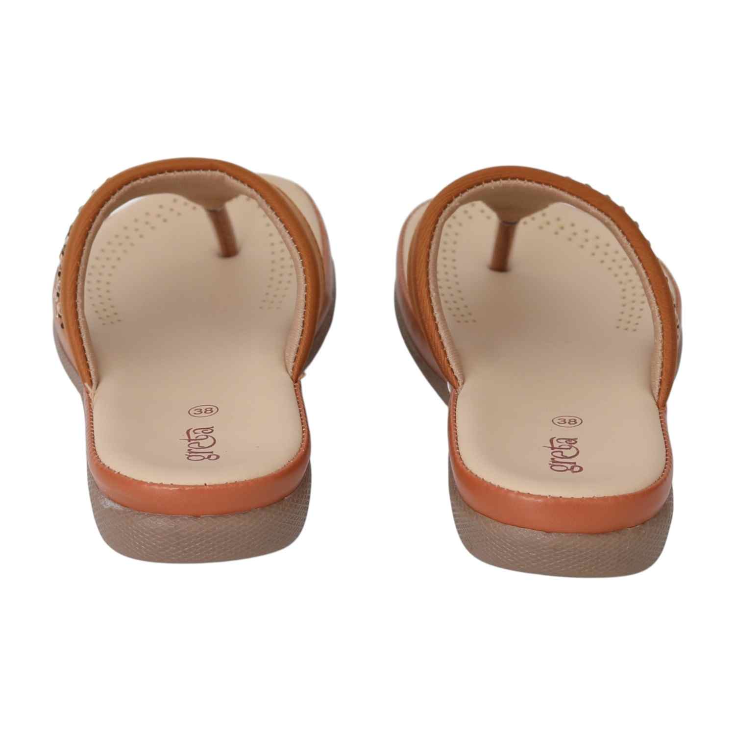 Women Tan Gleam Comfort Sandals