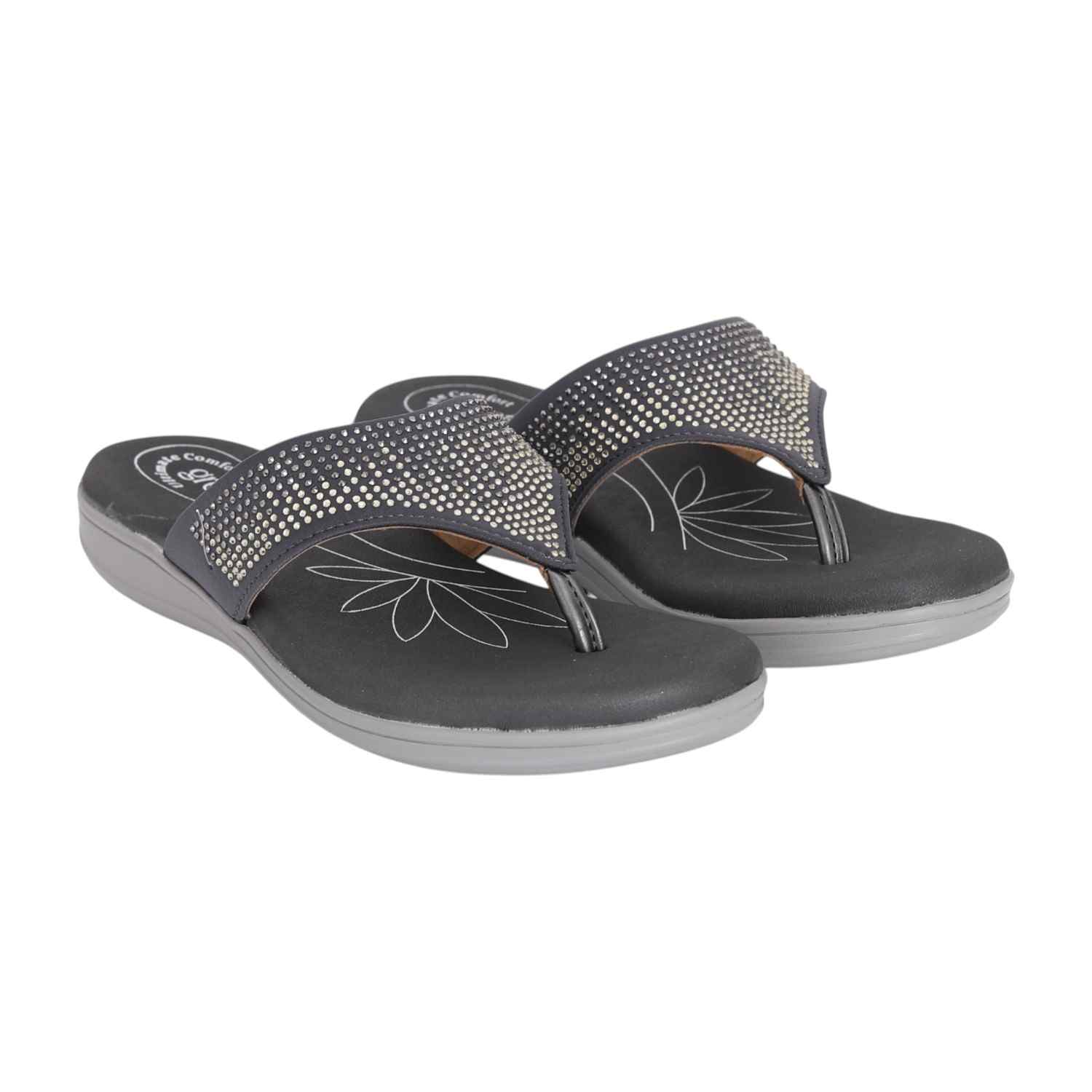 Women Grey Smoky Wedge Sandals