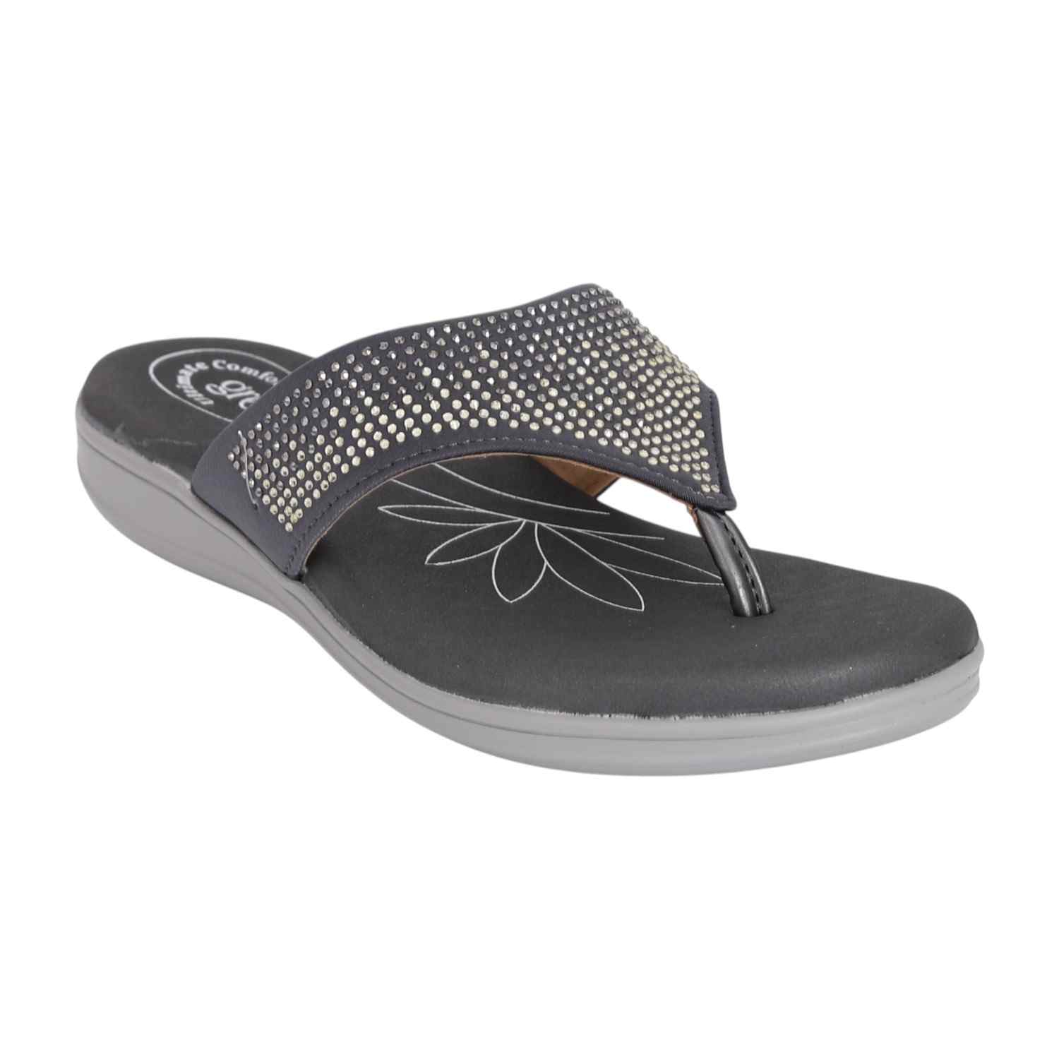 Women Grey Smoky Wedge Sandals