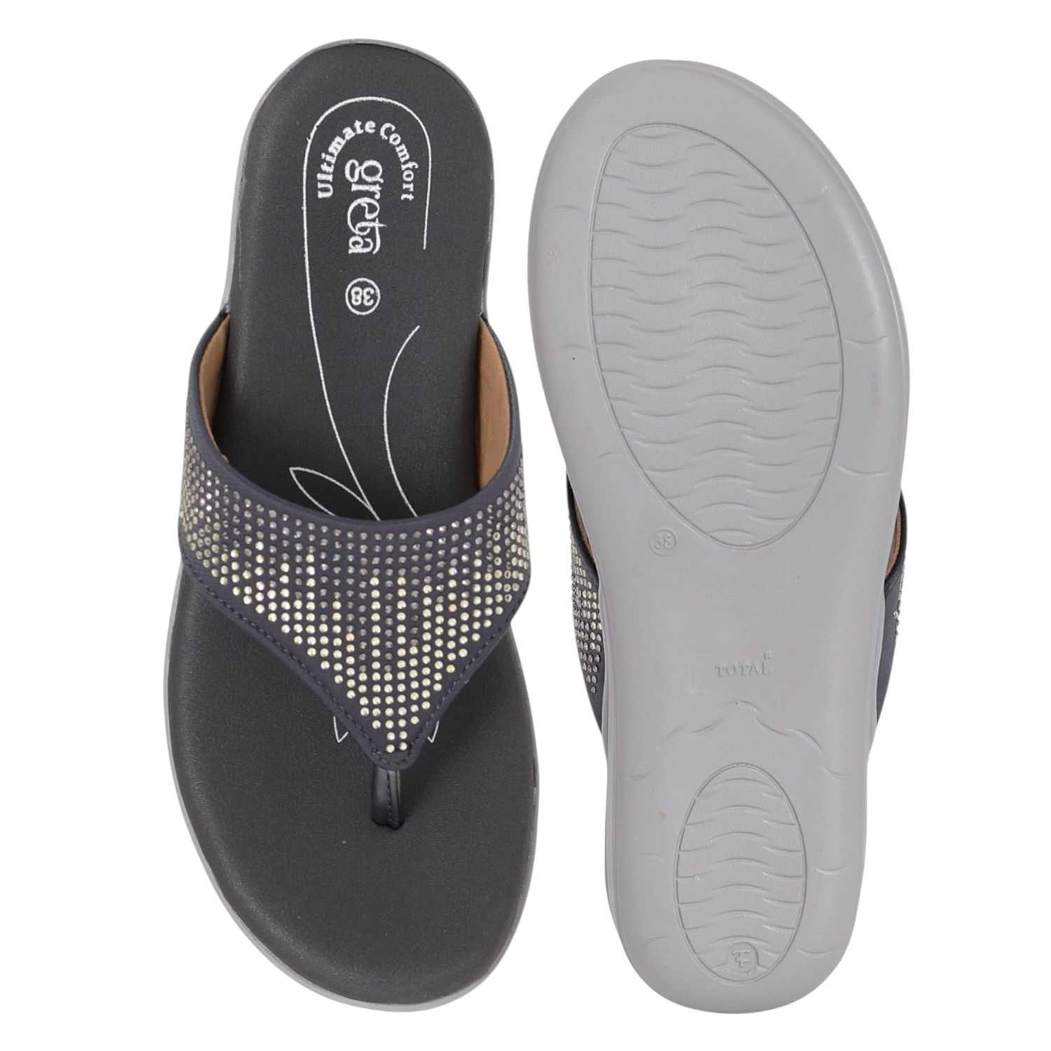 Women Grey Smoky Wedge Sandals