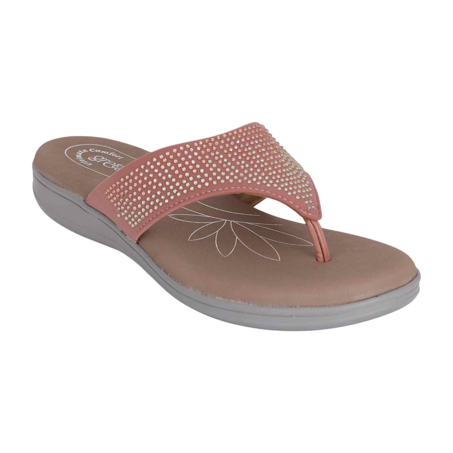 Women Pink Sparkle Wedge Sandals