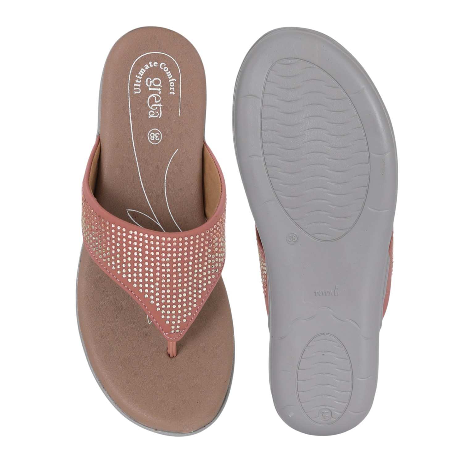 Women Pink Sparkle Wedge Sandals