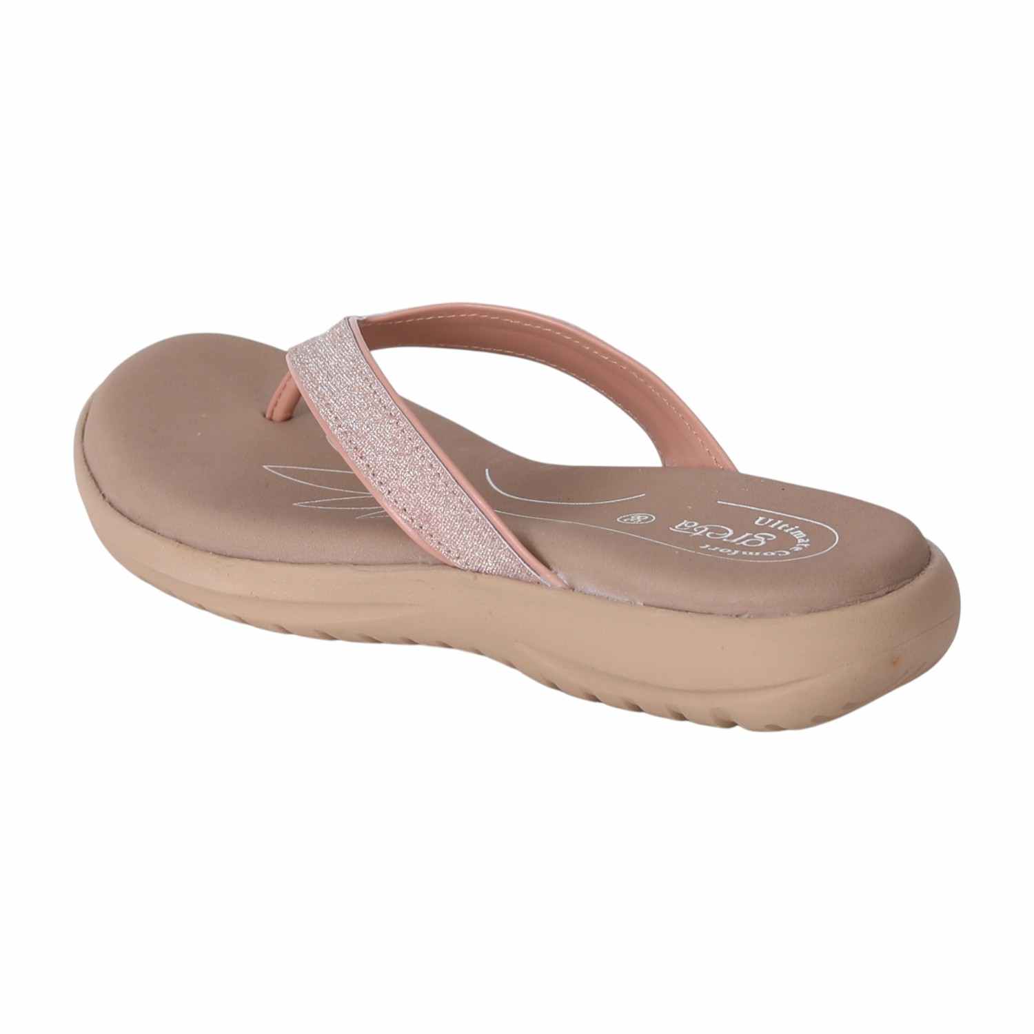 Women Glitter Strap Comfort Sandals with Floral Footbed-Sultan