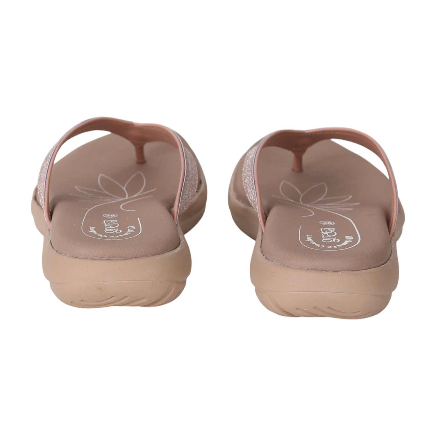 Women Glitter Strap Comfort Sandals with Floral Footbed-Sultan