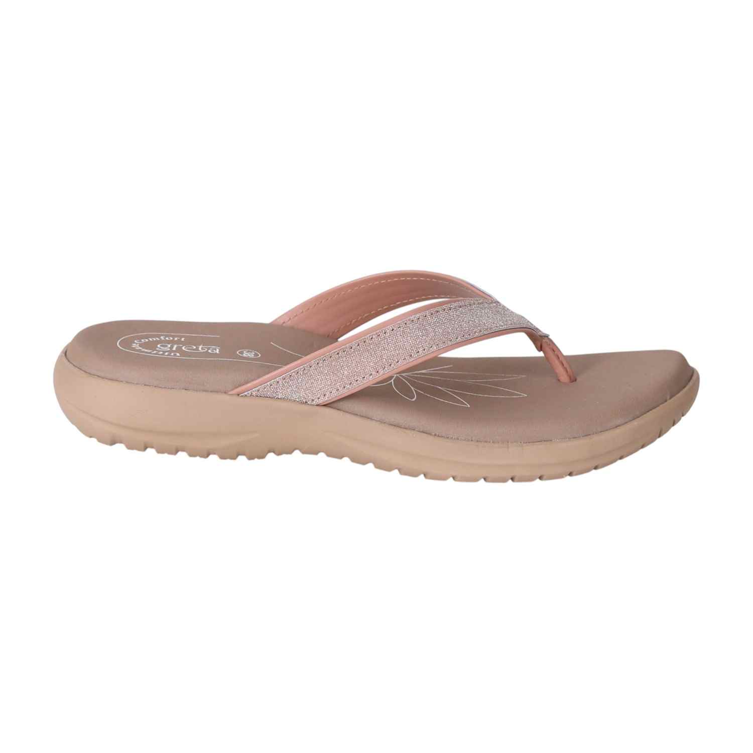 Women Glitter Strap Comfort Sandals with Floral Footbed-Sultan