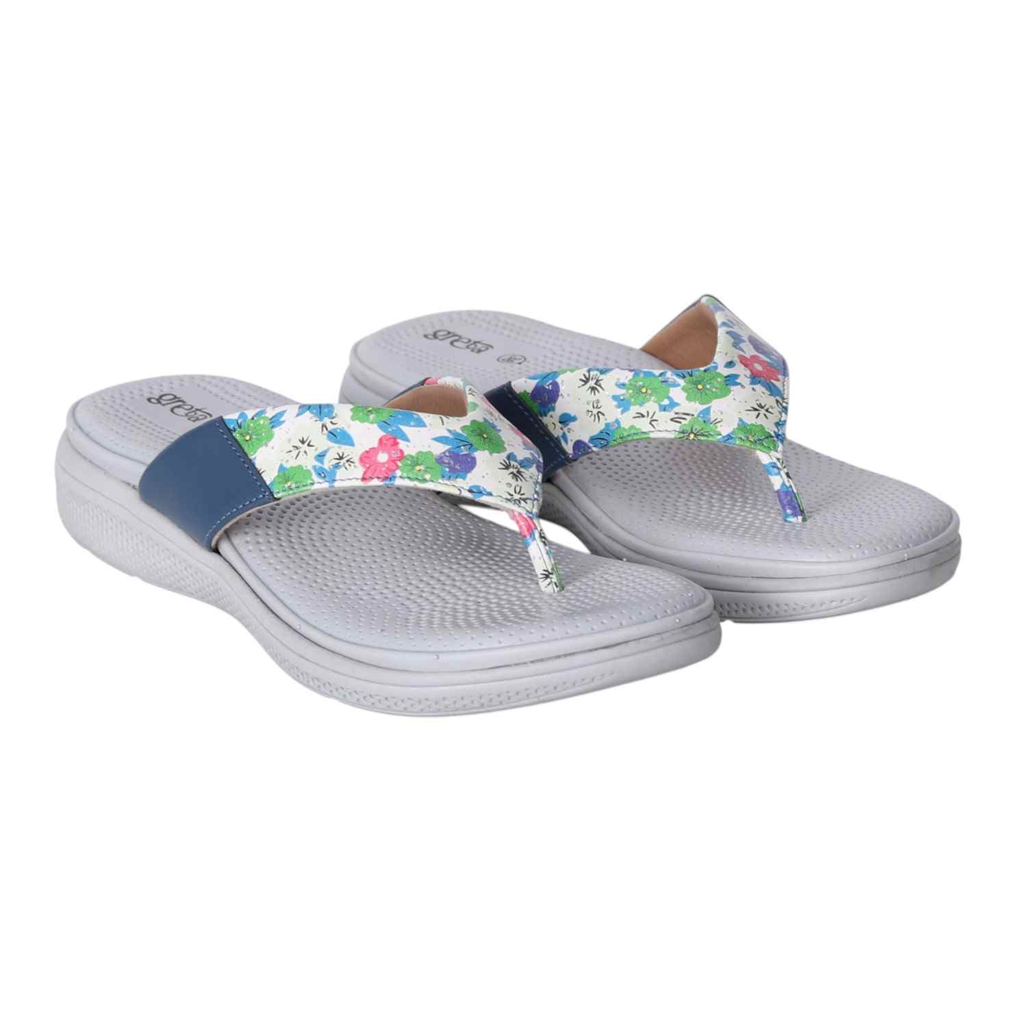 Women Floral Print Comfort Flip-Flop Sandals