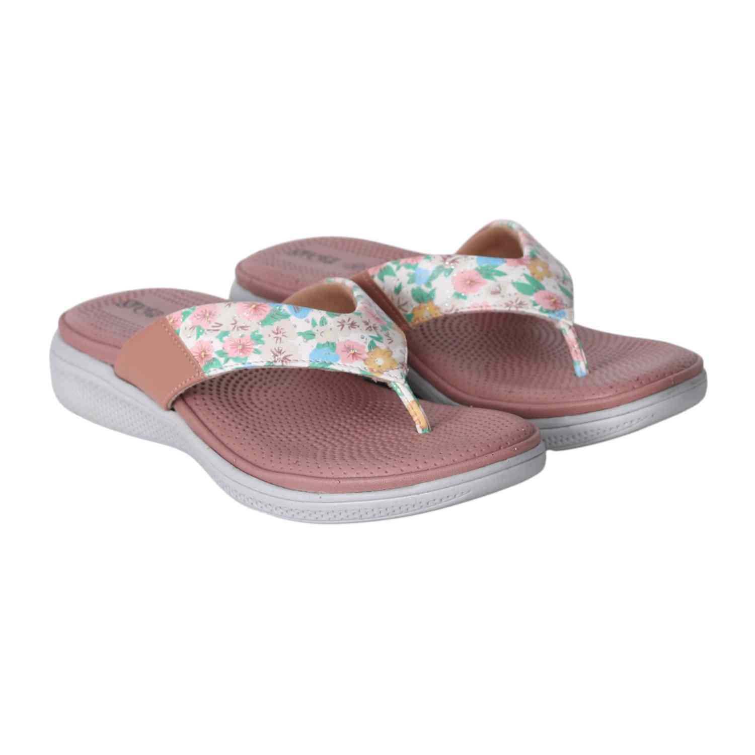 Women Floral Print Comfort Flip-Flop Sandals