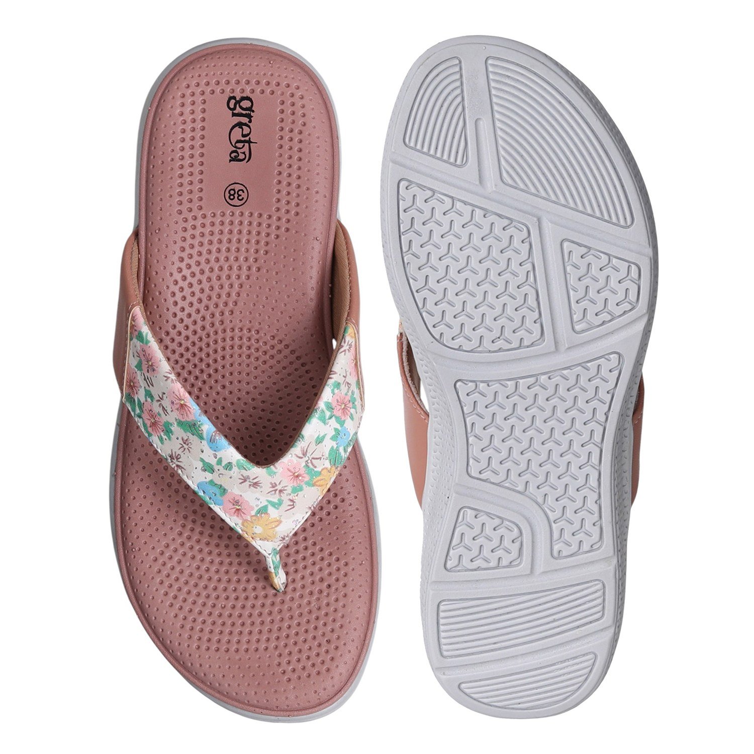Women Floral Print Comfort Flip-Flop Sandals